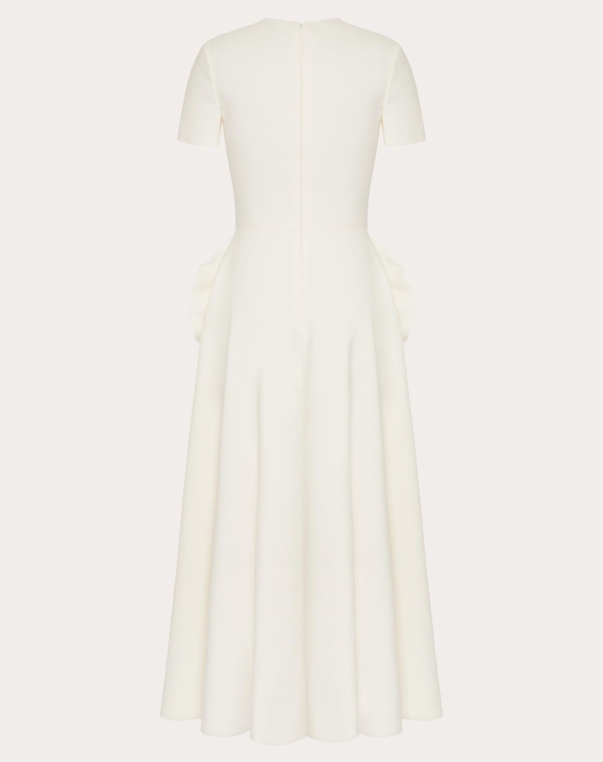 Valentino o1s1wg110525 Crepe Couture Midi Dress in White Size S / US 4 / IT 40 - 2 Thumbnail