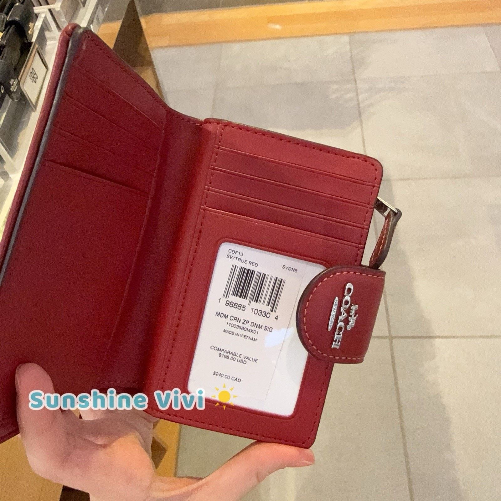 Coach Coach Medium Corner Zip Wallet CDF13 denim/Silver/True Red Size ONE SIZE - 4 Thumbnail