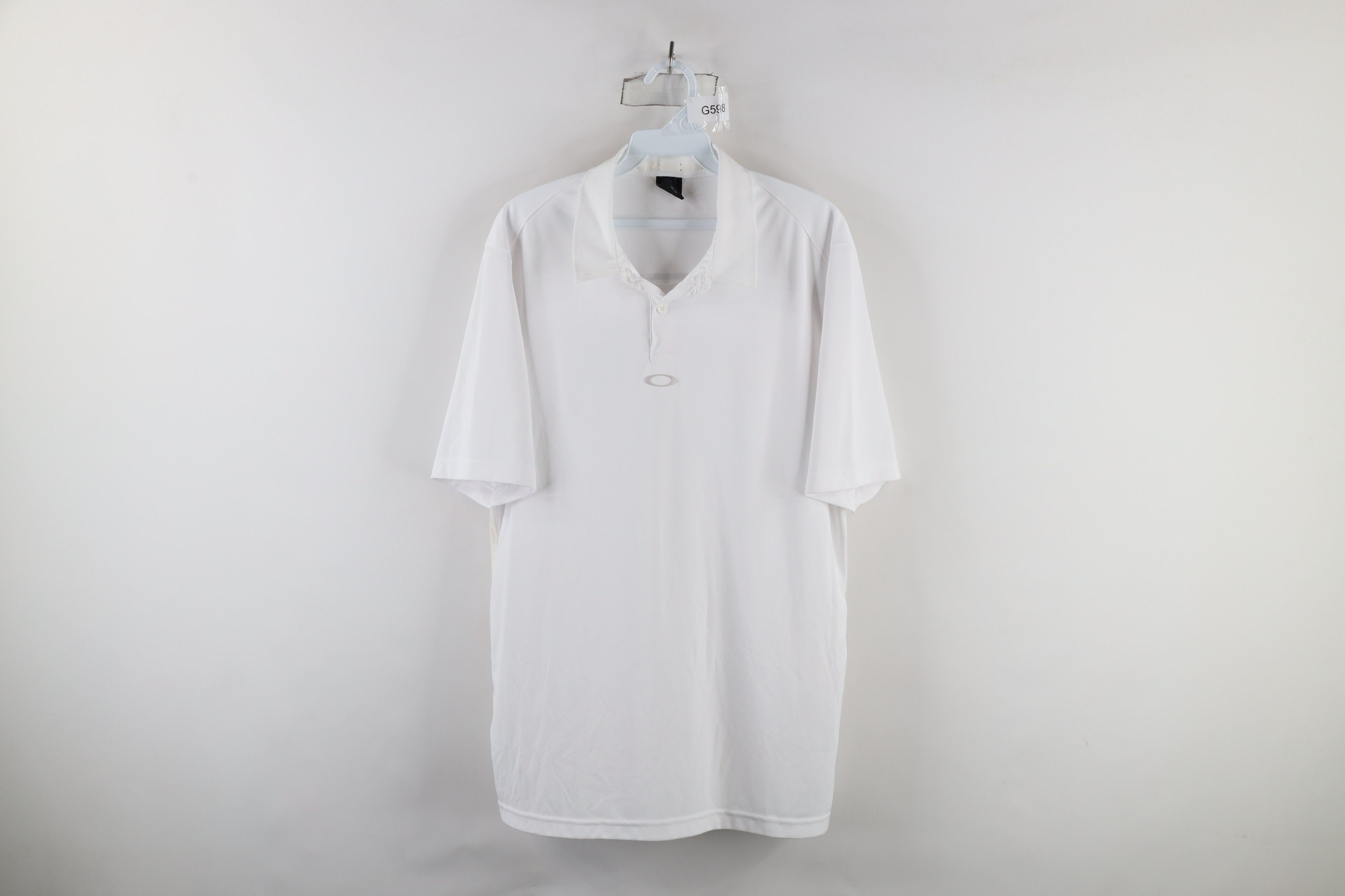 Oakley × Vintage Vintage Oakley Spell Out Vented Collared Polo Shirt White Size US L / EU 52-54 / 3 - 1 Thumbnail