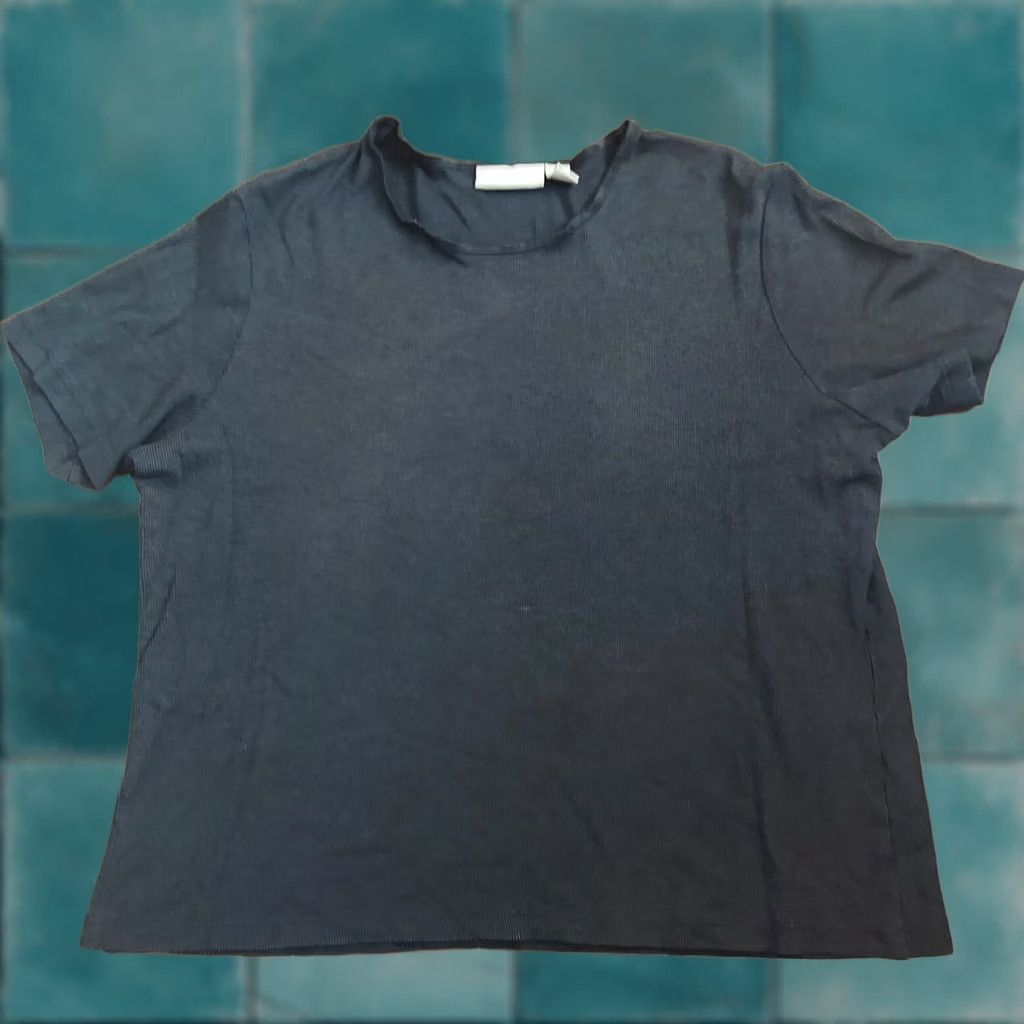 Nordstrom Nordstrom Shirt Black Short Sleeve Top - Size L Womens, Crew Neck, Cotton Rayon, Basic, Solid, Travel, Casual, Regular Fit Size L / US 10 / IT 46 - 1 Thumbnail