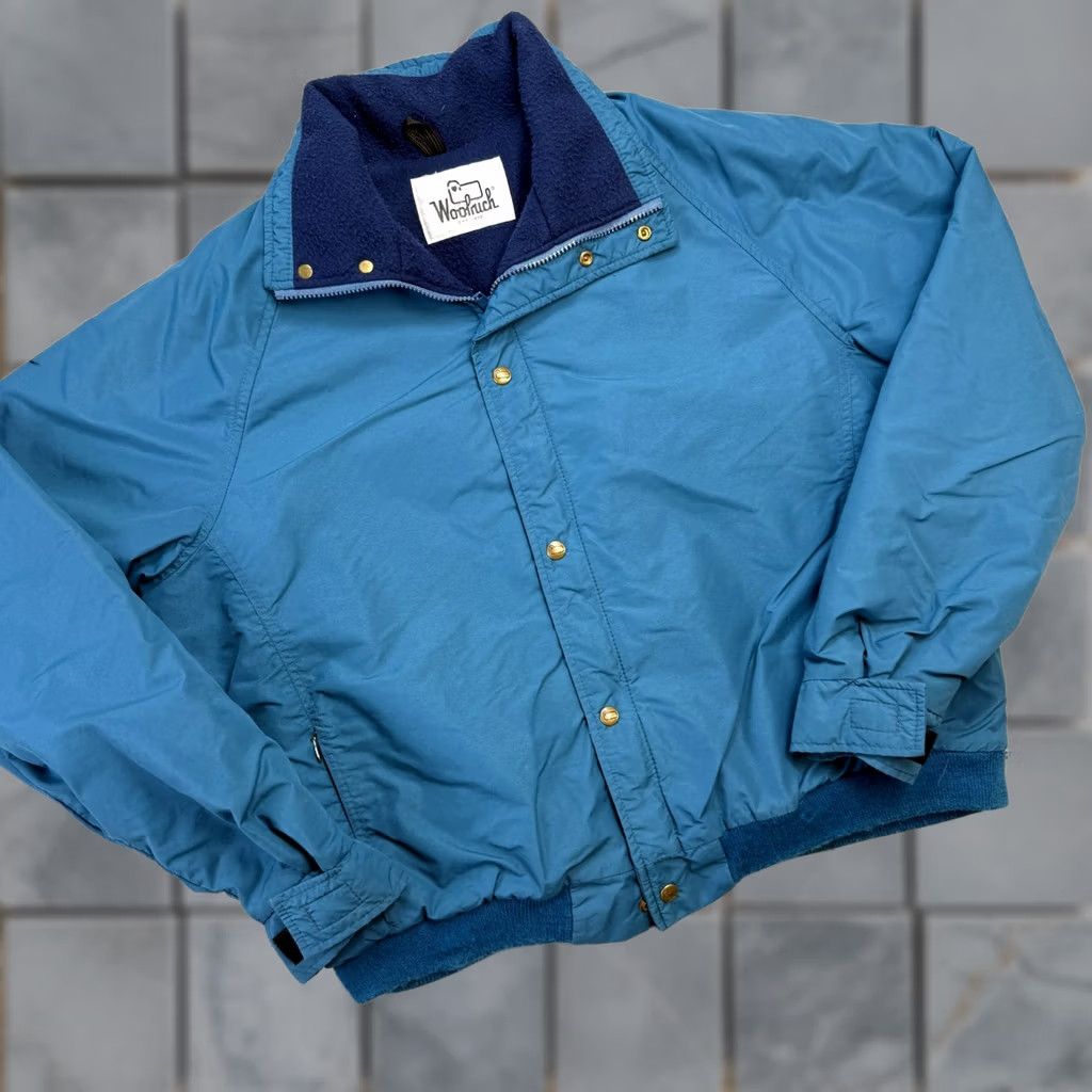 Vintage VINTAGE Woolrich Jacket Woolrich Bomber Jacket XL Men Blue Nylon Lined 90s Chore Pattern: Solid Size US XL / EU 56 / 4 - 1 Thumbnail