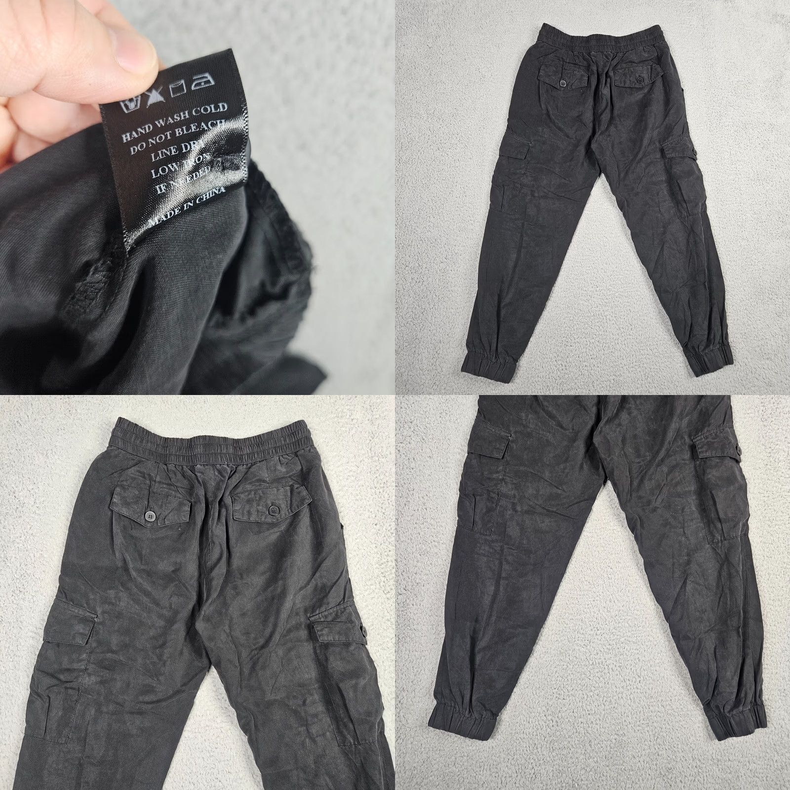 Vintage Dress Forum Women’s Tencel Pull-on Black Jogger Pant S Casual Regular Inseam 23" Size 26 Waist Button Machine Washable Size 28" / US 6 / IT 42 - 8 Thumbnail