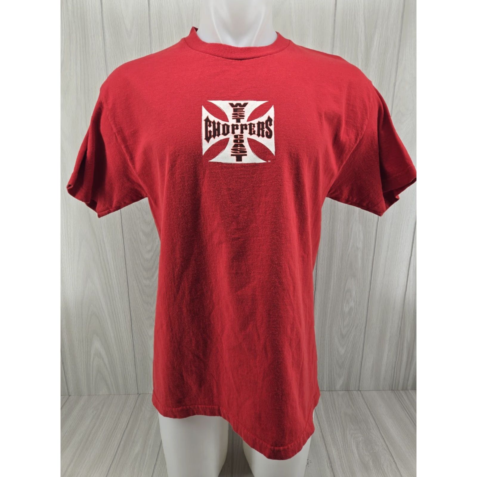 West Coast Choppers VINTAGE West Coast Choppers Shirt Mens T-Shirt 90s Red L 30" Down Back 21" Armpit to Armpit Jesse James WCC Y2K Size US L / EU 52-54 / 3 - 2 Thumbnail