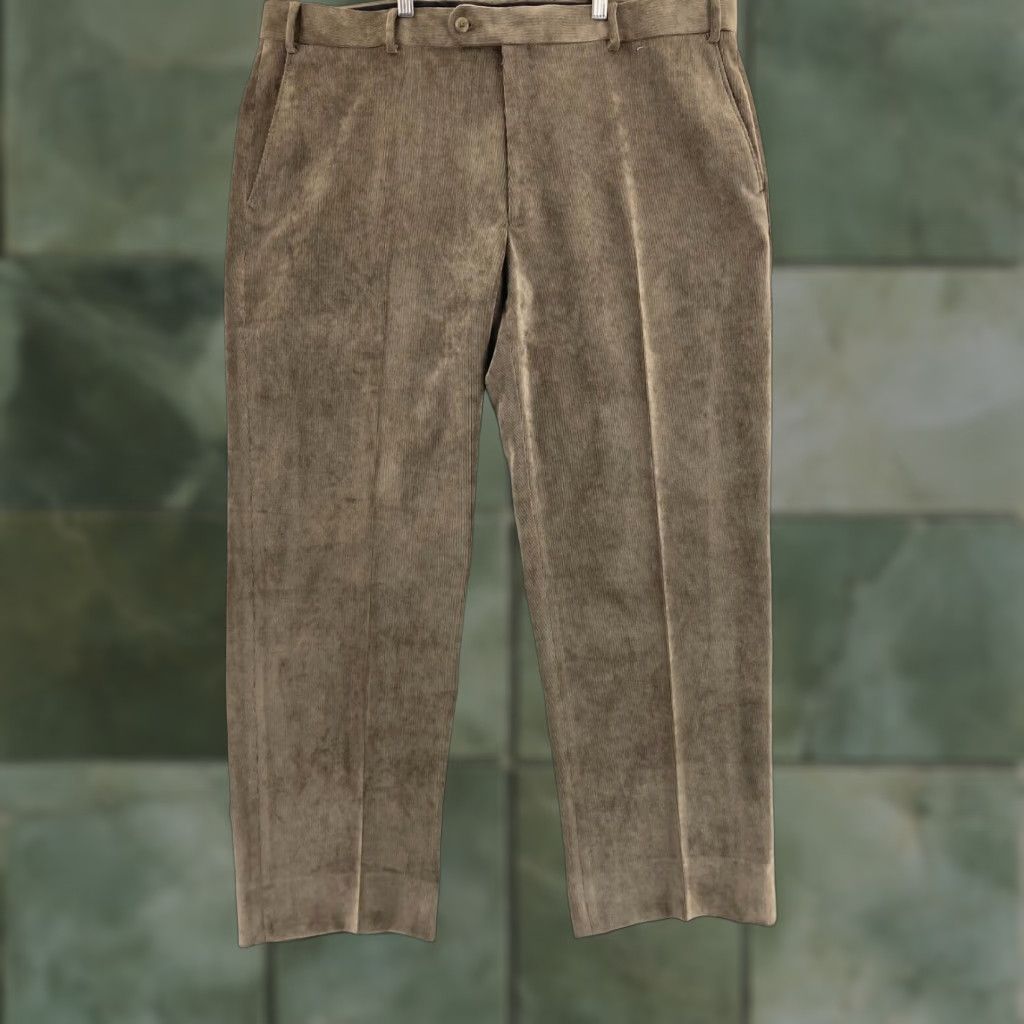 Pronto Uomo Pronto Uomo Platinum Corduroy Pants Mens 42 Brown Dress Straight Leg Size US 42 / EU 58 - 1 Thumbnail