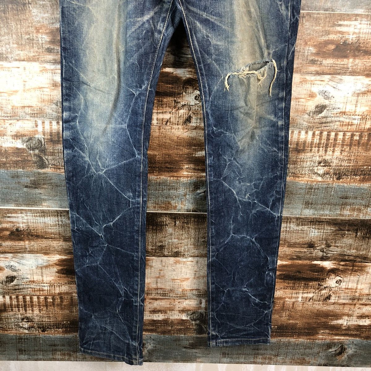 Tornado Mart DL Tornado Mart Blue Distressed Denim Pants #C145 Size US 33 - 6 Thumbnail