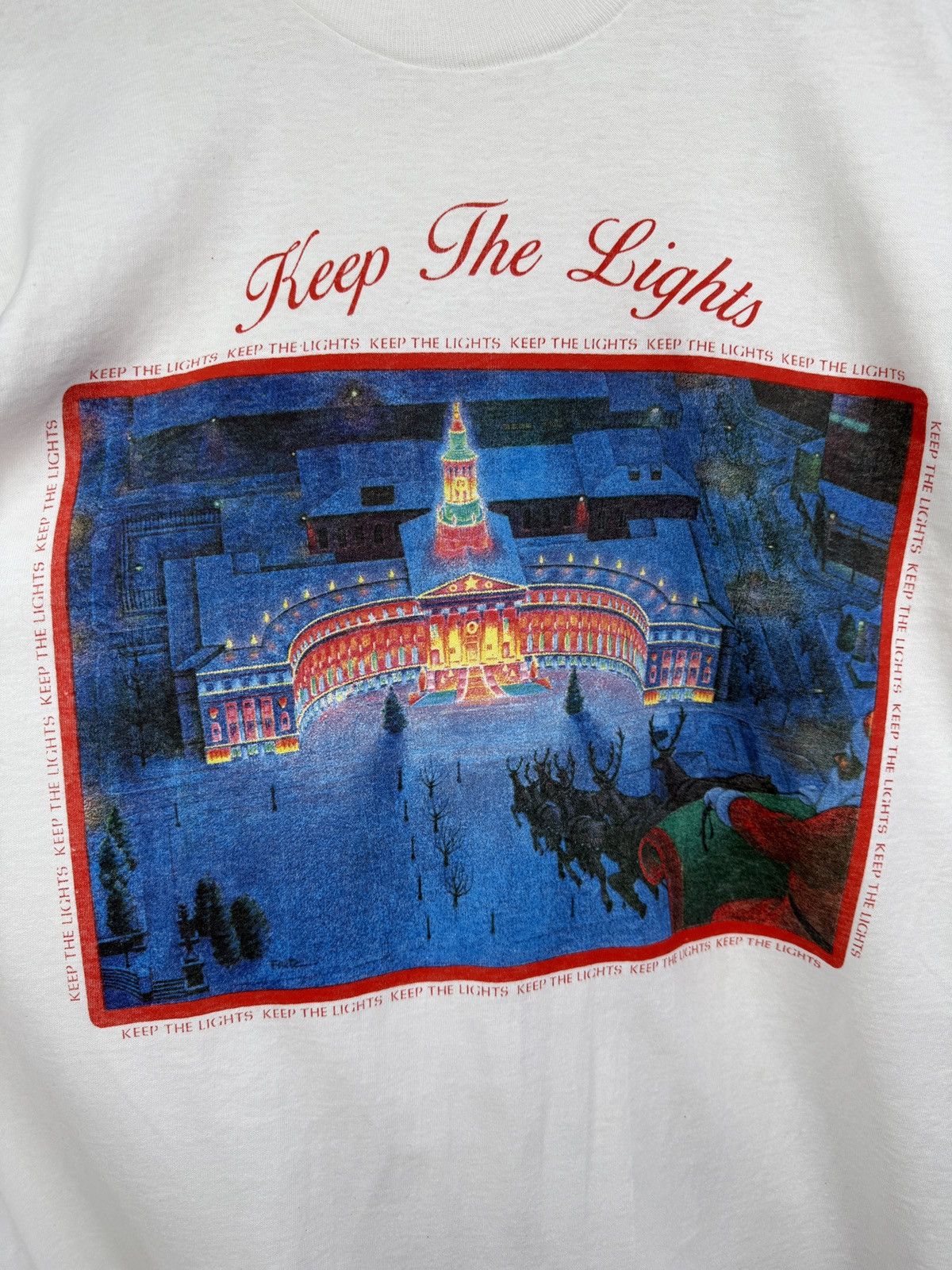 Fruit Of The Loom × Vintage 🇺🇸 Vintage 80s Denver Civic Center Christmas Lights T-Shirt Size US L / EU 52-54 / 3 - 4 Thumbnail