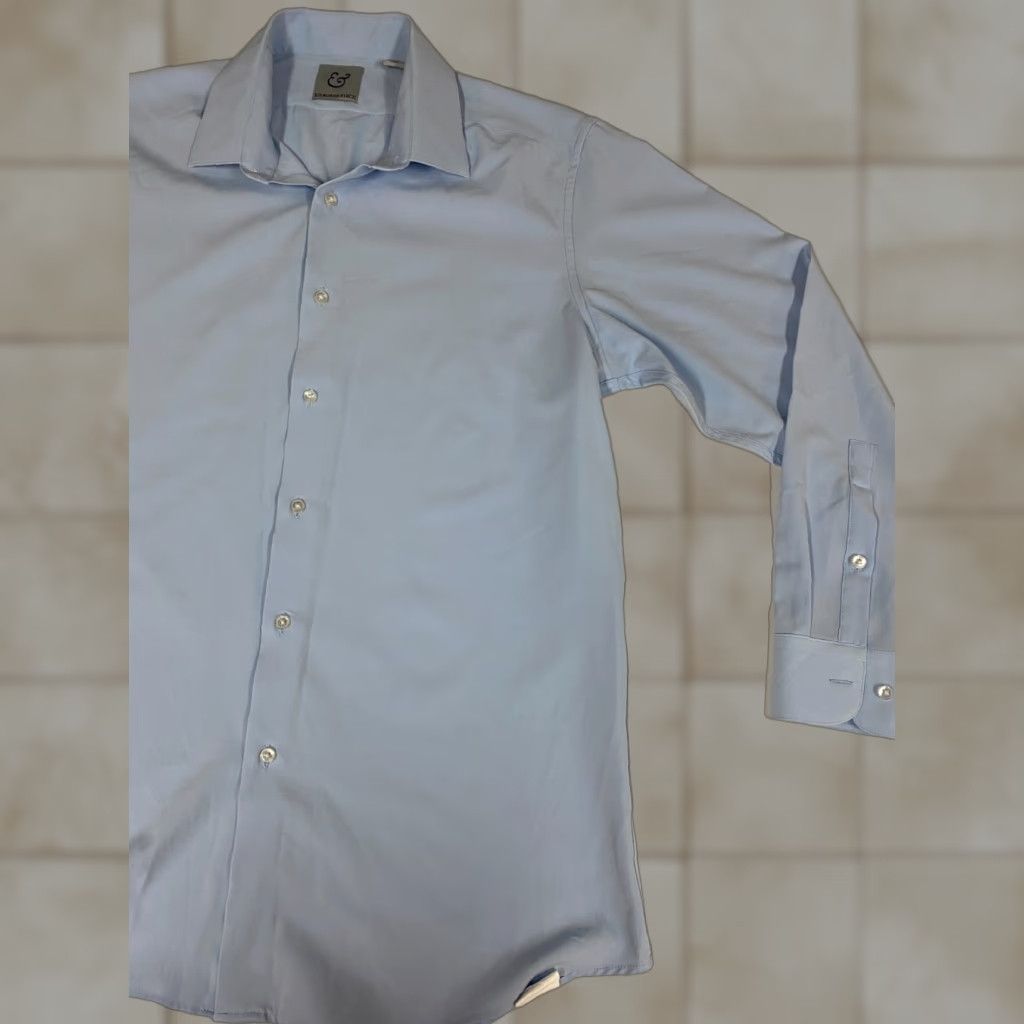 Vintage Kilburne and Finch Mens Dress Shirt 16 Blue Formal Regular Size 42R - 1 Thumbnail
