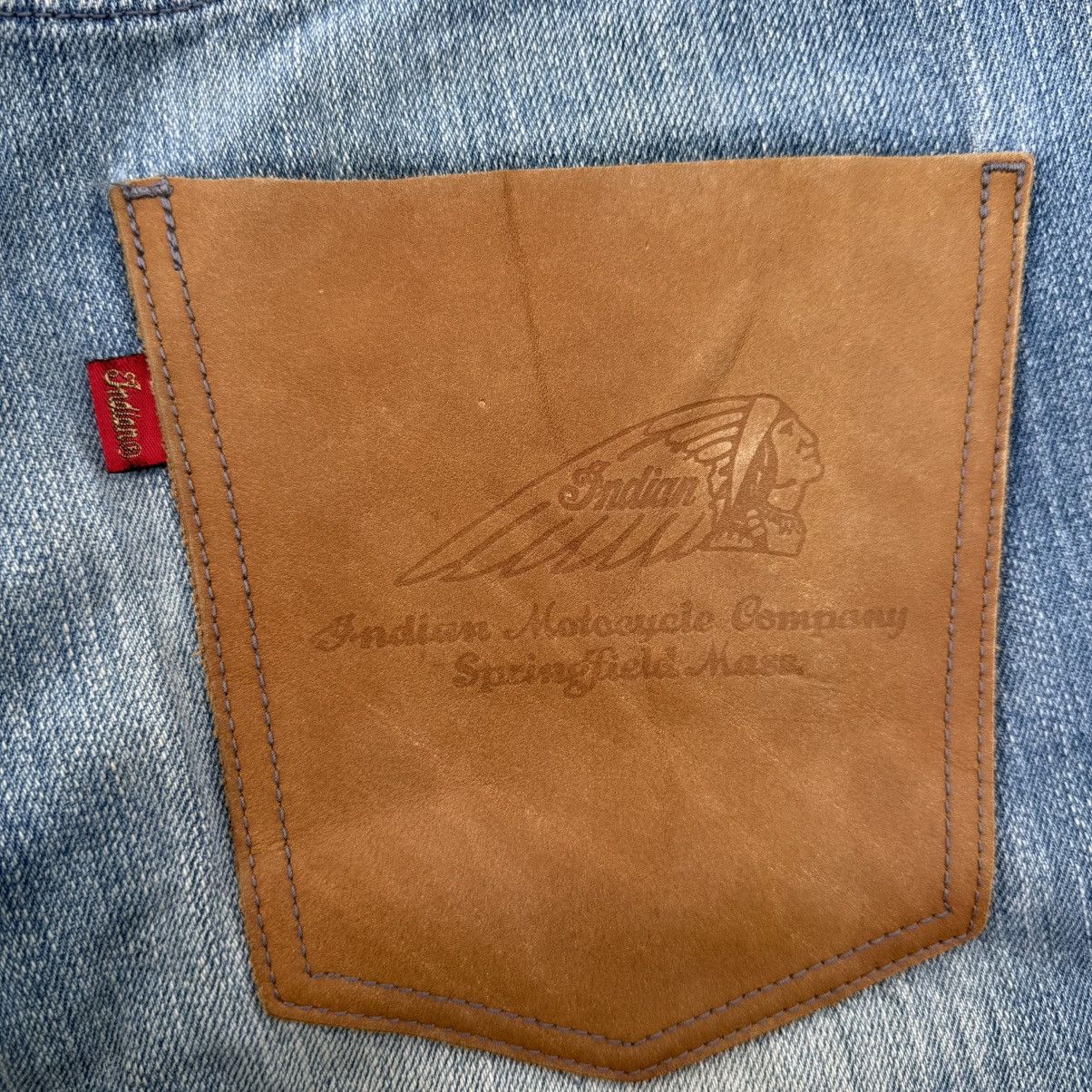 Indian Motorcycle Indian motorcyle jean denim Light wash faded pants Size US 34 / EU 50 - 12 Thumbnail