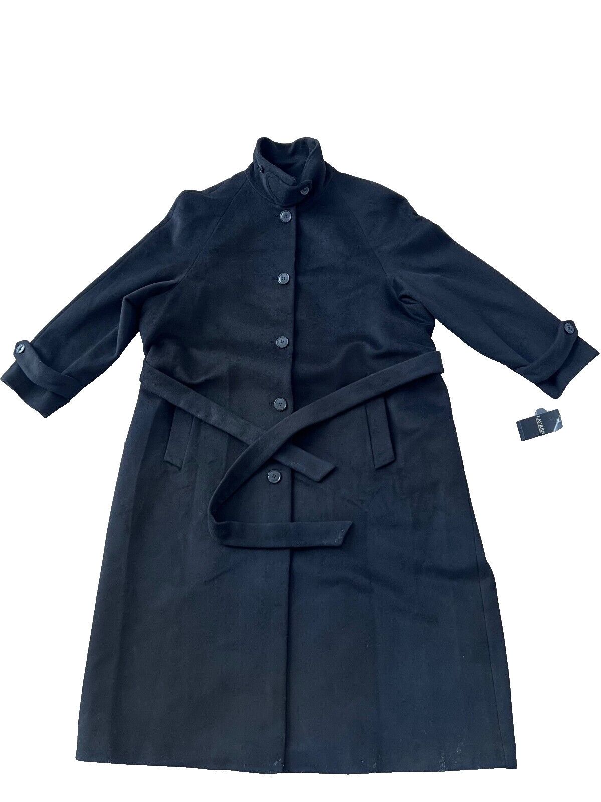 Ralph Lauren LAUREN Ralph Lauren Maxi Wool Trench Coat Black ( 24W ) Size 4XL / US 24-26 - 7 Thumbnail