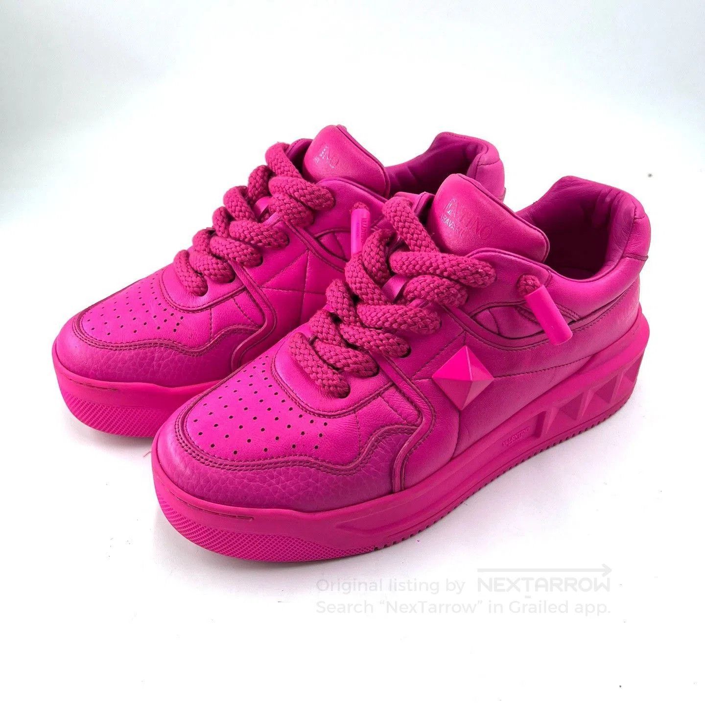 Valentino Valentino One Stud Pink Platform Sneakers. Size US 9 / IT 39 - 1 Thumbnail
