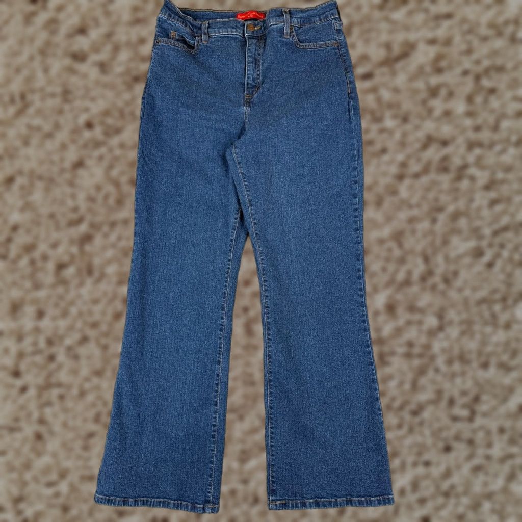 NYDJ NYDJ Women’s Flared Jeans Pants 30x29 Denim Cotton Spandex Tummy Tuck High Rise Blue 12 Size 34" / US 12 / IT 48 - 1 Thumbnail