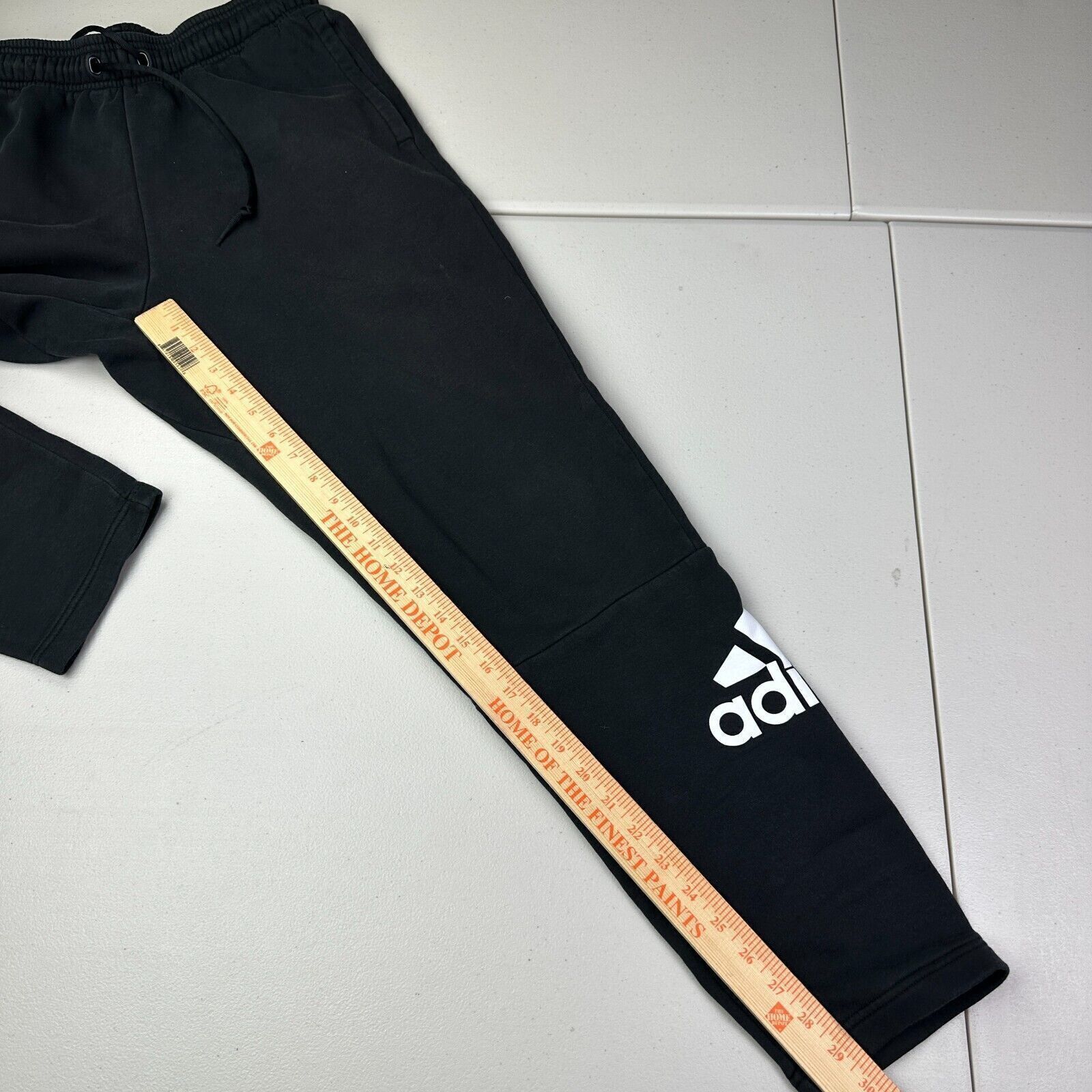 Adidas Adidas Sweatpants Mens Athletic Pants Black Logo Drawstrings Size US 28 / EU 44 - 9 Thumbnail