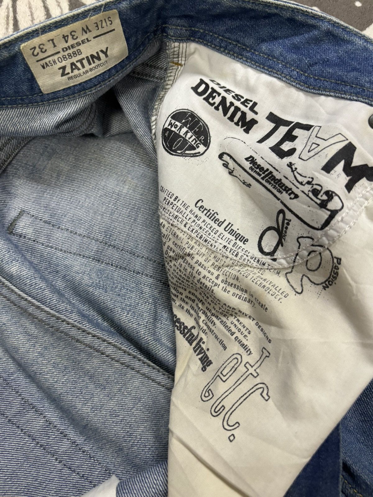 Diesel Vintage Diesel Industry Zatiny Mud Wash Bootcut Grunge Jeans Size US 36 / EU 52 - 18 Thumbnail