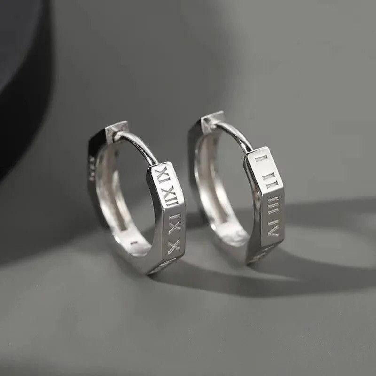 Other Pure Titanium Hoop Huggie Earrings Round/Hexagon Earring Size ONE SIZE - 4 Thumbnail