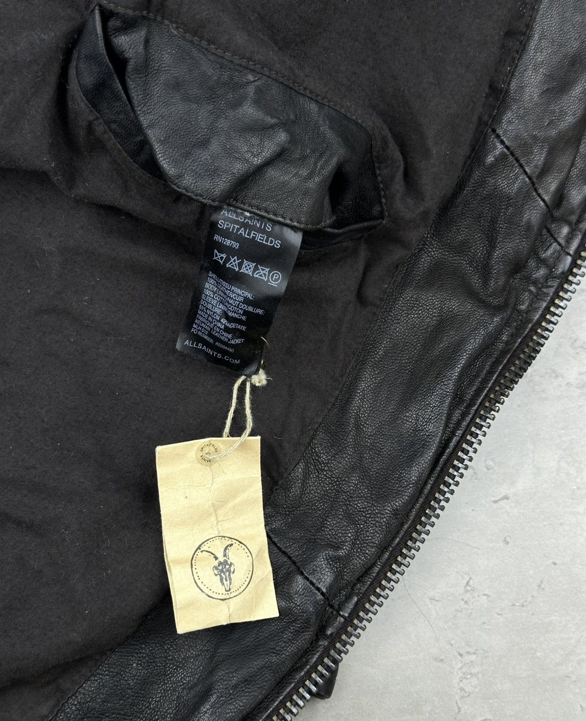 Allsaints Allsaints Neuman Men's Dark Brown Leather Jacket - Size L Size US L / EU 52-54 / 3 - 11 Thumbnail
