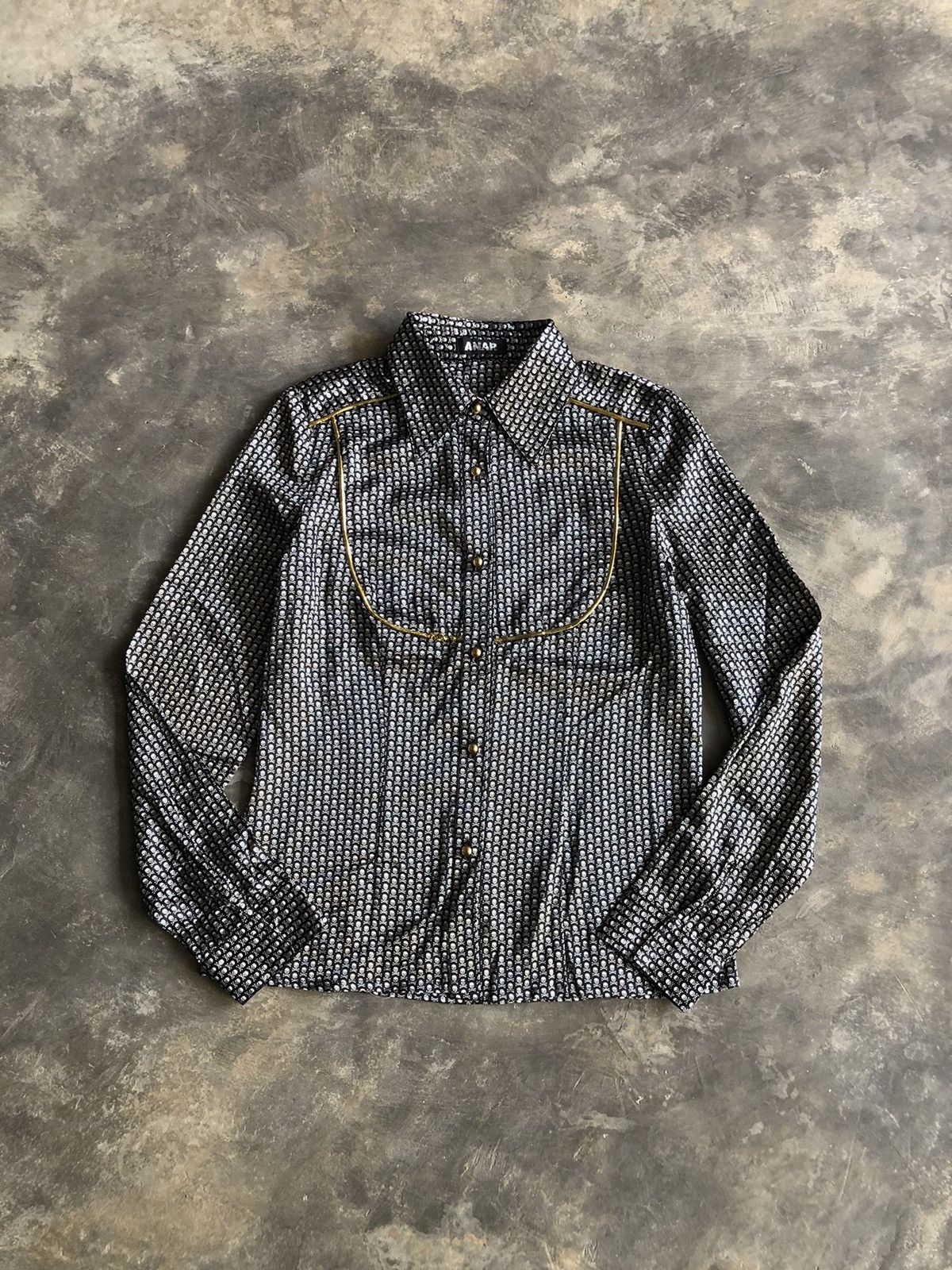 Japanese Brand × Vintage ANAP "Skull Pattern" crazy Y2K shirt Size S / US 4 / IT 40 - 1 Thumbnail