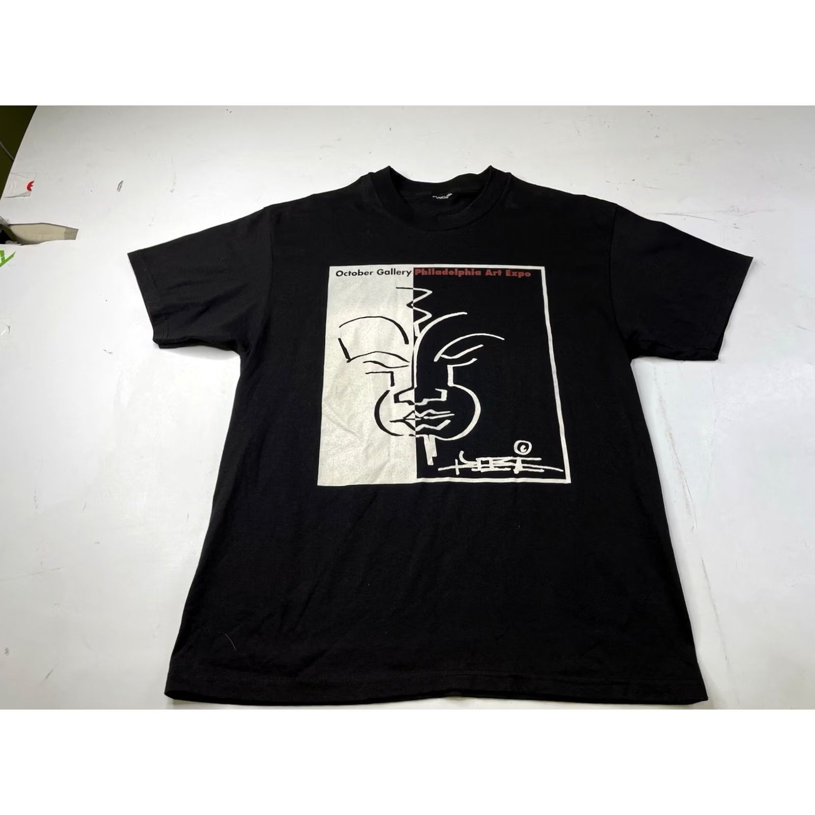Hanes VINTAGE Hanes T-Shirt Black 1990s Philadelphia Art Expo Jeffrey Glenn Reese Short Sleeve Crew Neck Adult Large Regular Size US L / EU 52-54 / 3 - 2 Thumbnail