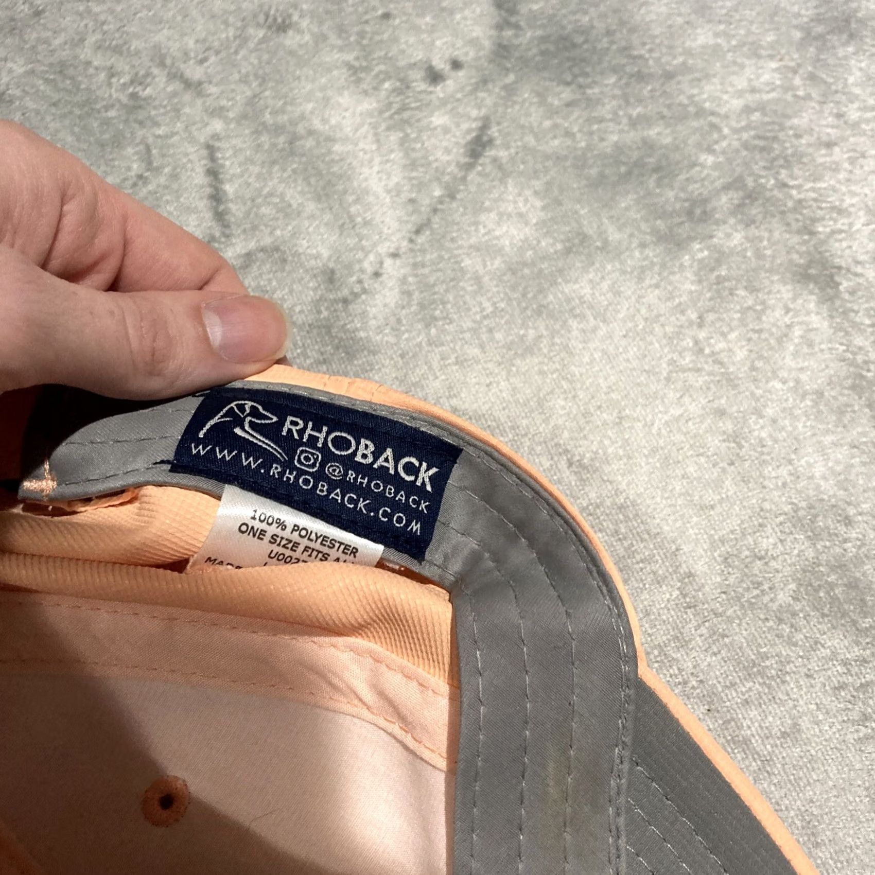Logo 7 Rhoback The Poly Activewear Logo Canvas Baseball Hat Cap Discontinued Peach Adjustable Unisex Adults Summer Winter Spring Fall Size ONE SIZE - 7 Thumbnail