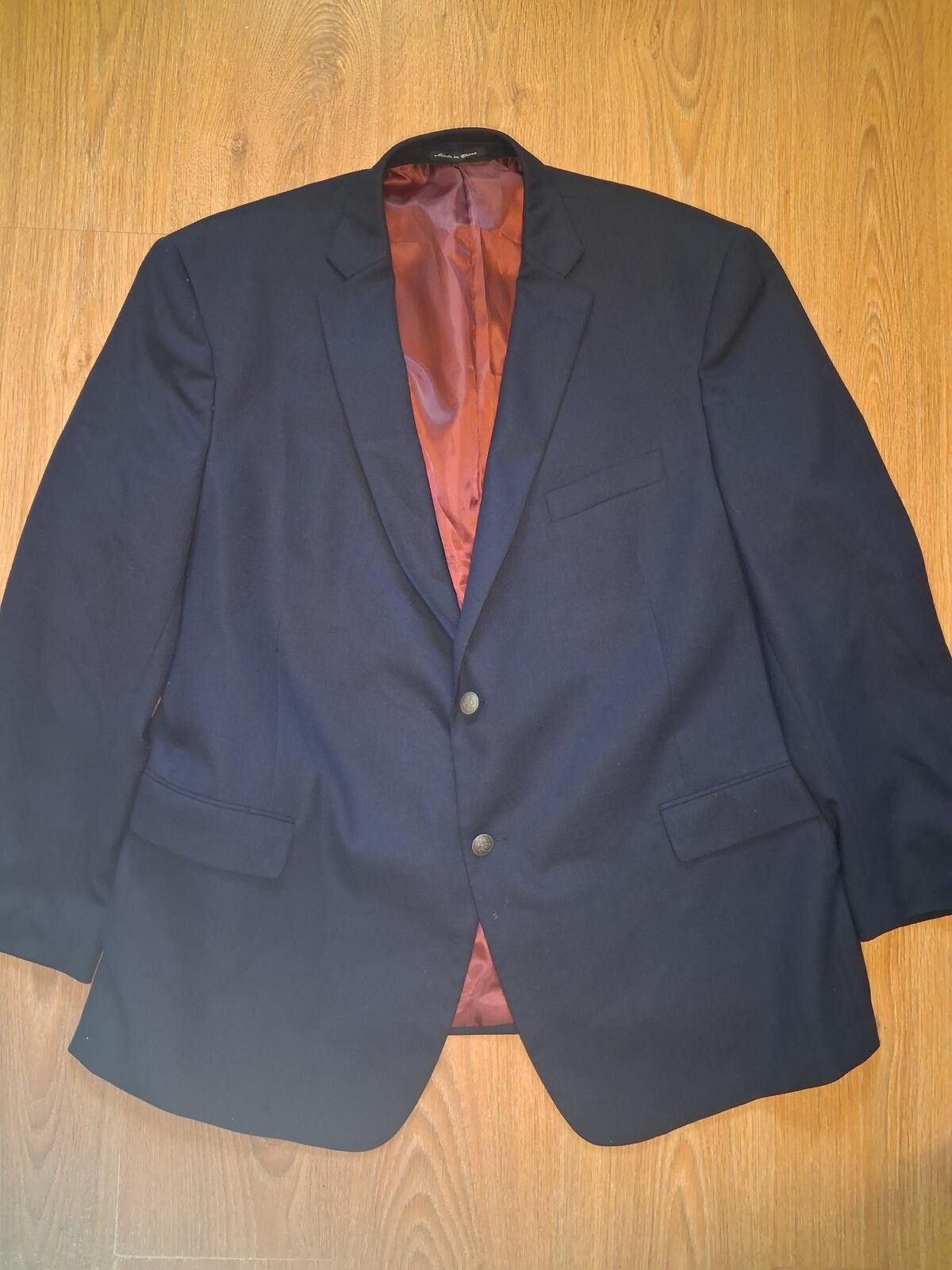 Hart Schaffner Marx Hart Scaffner Marx Blazer Mens 52R Navy Silver Buttons Wool Size 52R - 1 Thumbnail