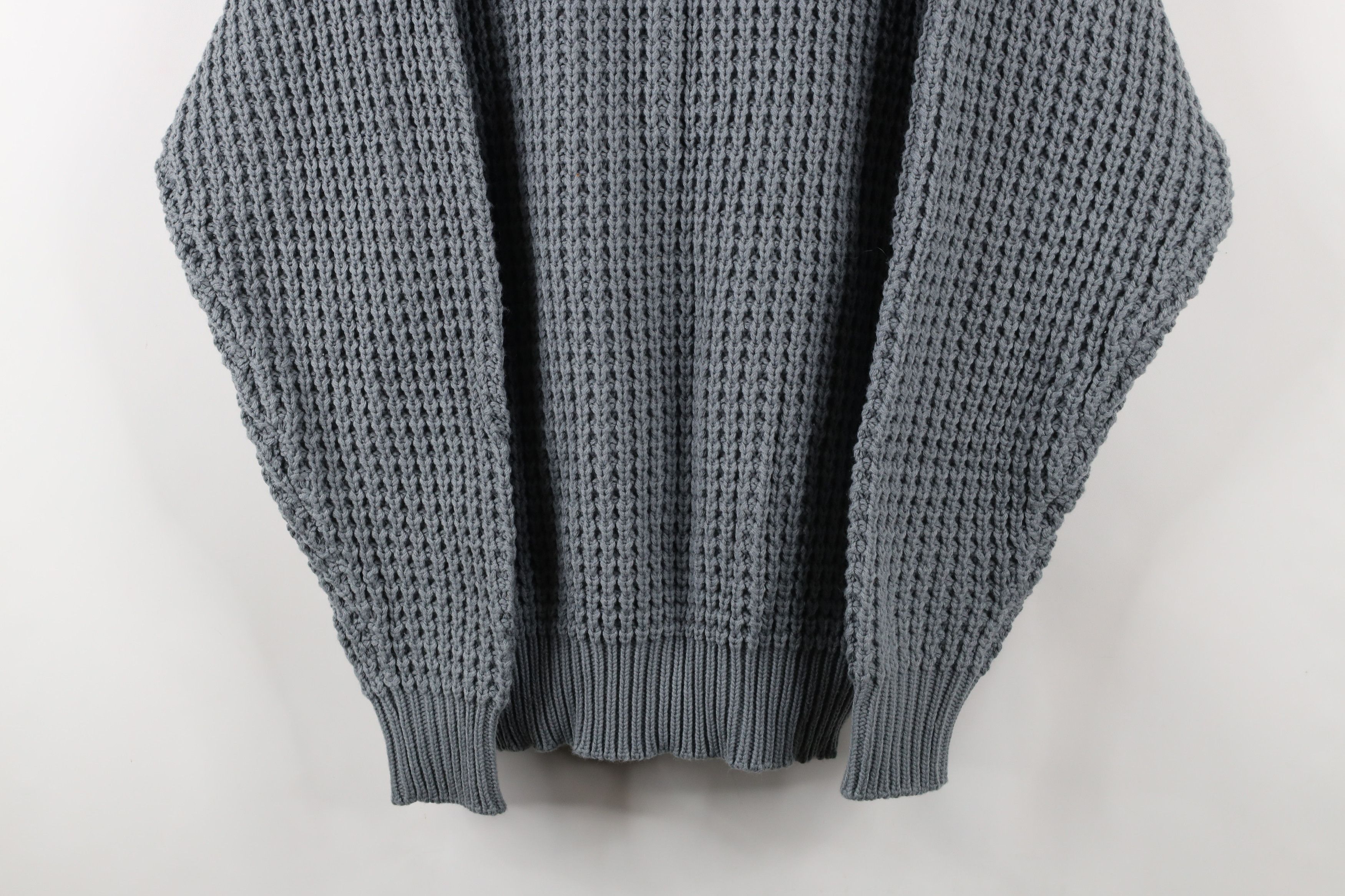 Vintage Vintage 90s Streetwear Thermal Waffle Knit Sweater Gray Size US L / EU 52-54 / 3 - 3 Thumbnail