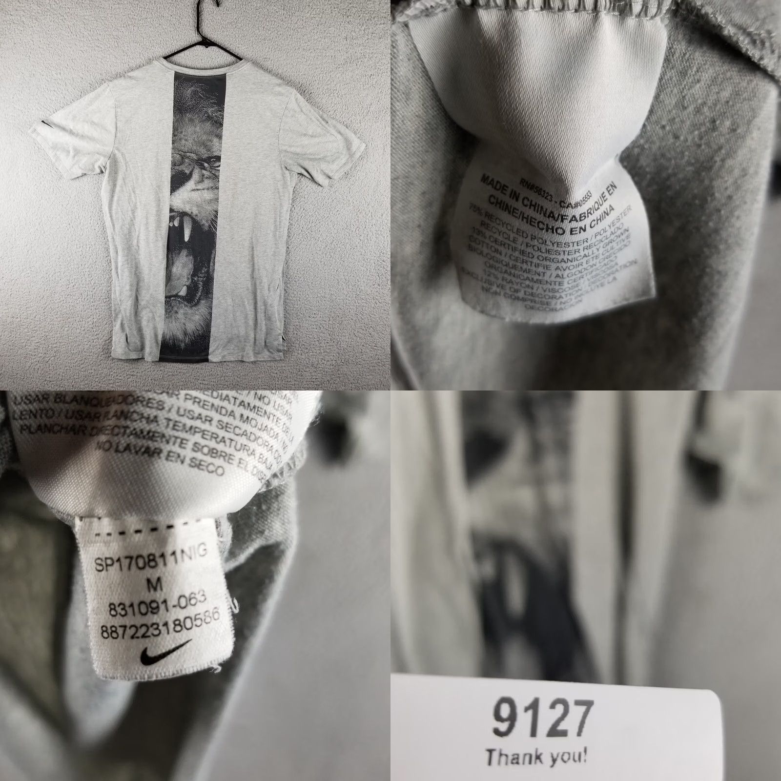 Nike Nike Shirt Basketball Lion Double-Sided Adult Medium White Nike 831091 Mens Size US M / EU 48-50 / 2 - 8 Thumbnail