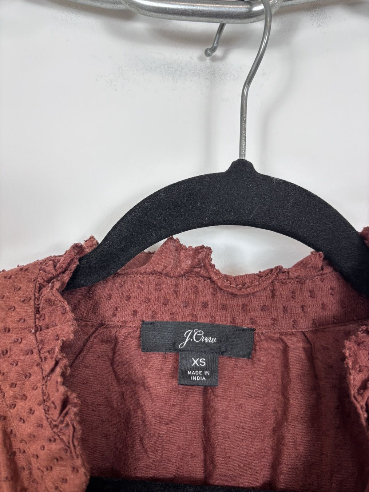 J.Crew J. Crew Women’s Orange Brown V-Neck Popover Blouse Size XS / US 0-2 / IT 36-38 - 9 Thumbnail