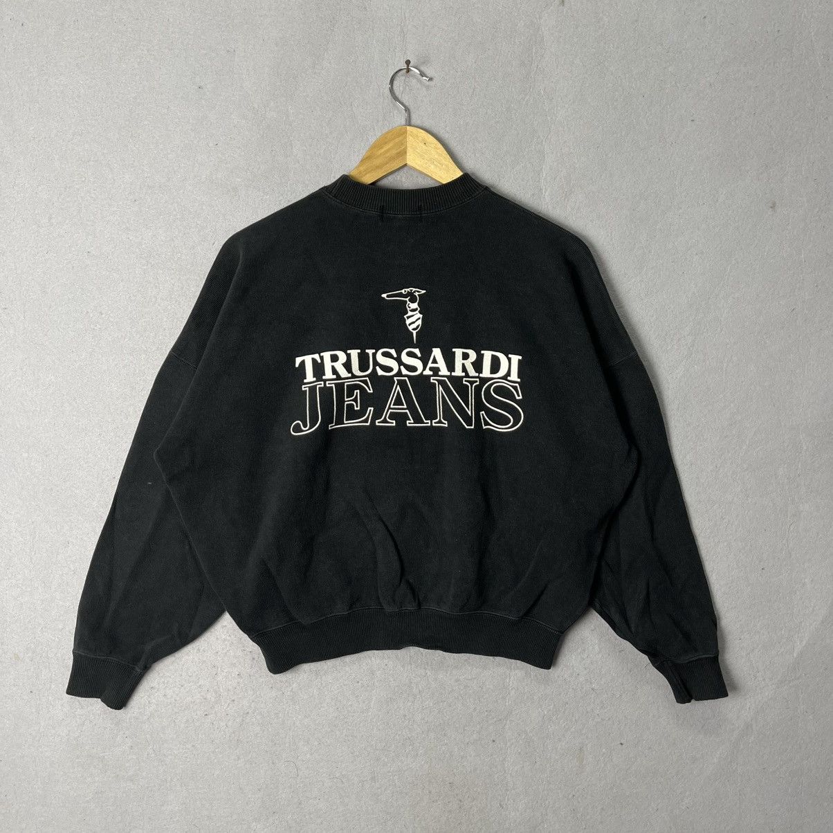 Trussardi Vintage 1990s Trussardi Jeans Back Logo Sweatshirt Size US M / EU 48-50 / 2 - 1 Thumbnail