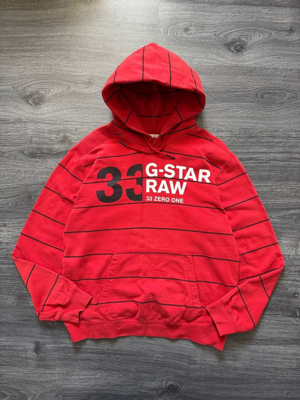 G-Star Vintage 00s G-star Raw Striped Hoodie Y2K Big Logo Size US L / EU 52-54 / 3 - 3 Thumbnail