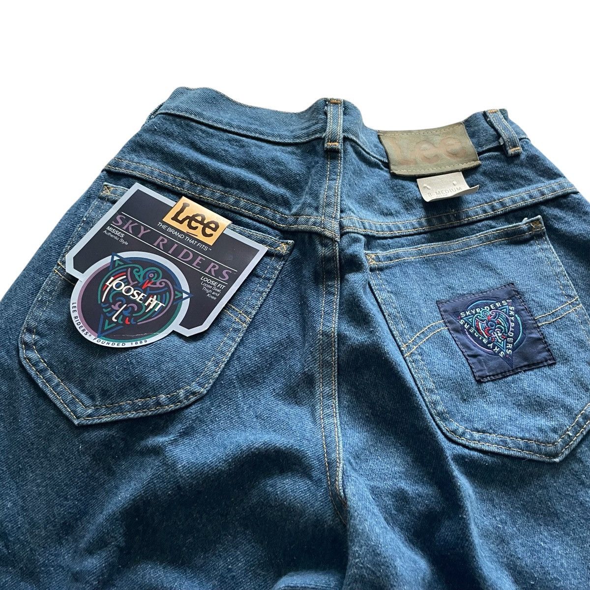 Lee NWT 90s Vintage Lee Sky Riders Blue Jeans High Waisted 8 Size 30" / US 8 / IT 44 - 4 Thumbnail