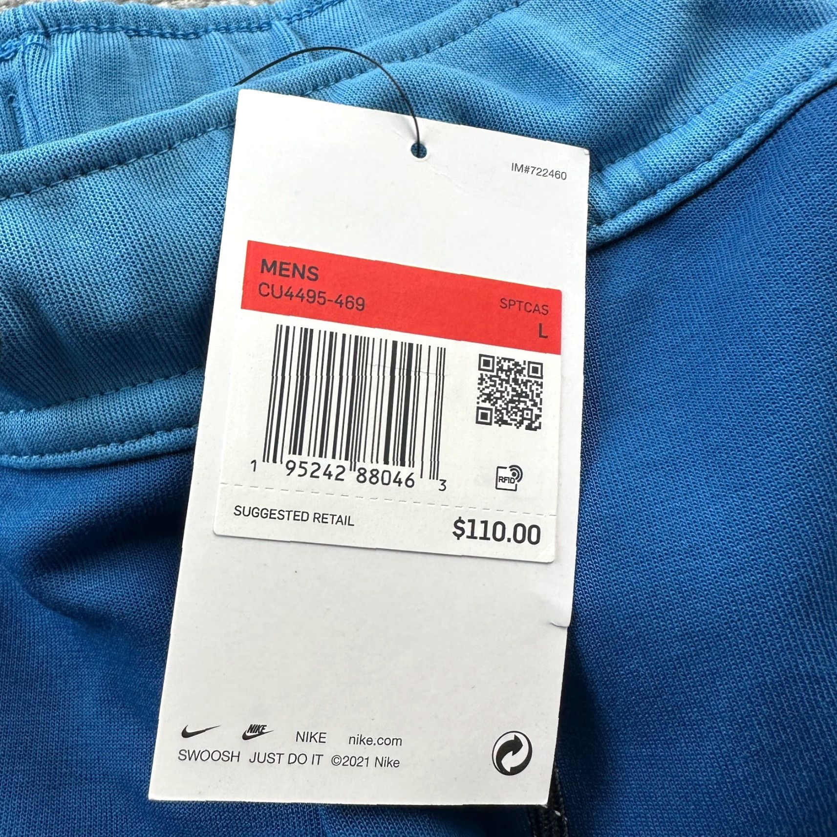 Nike Nike Tech Fleece Pants Mens Large Blue Jogger Sweatpants Size US 33 - 7 Thumbnail