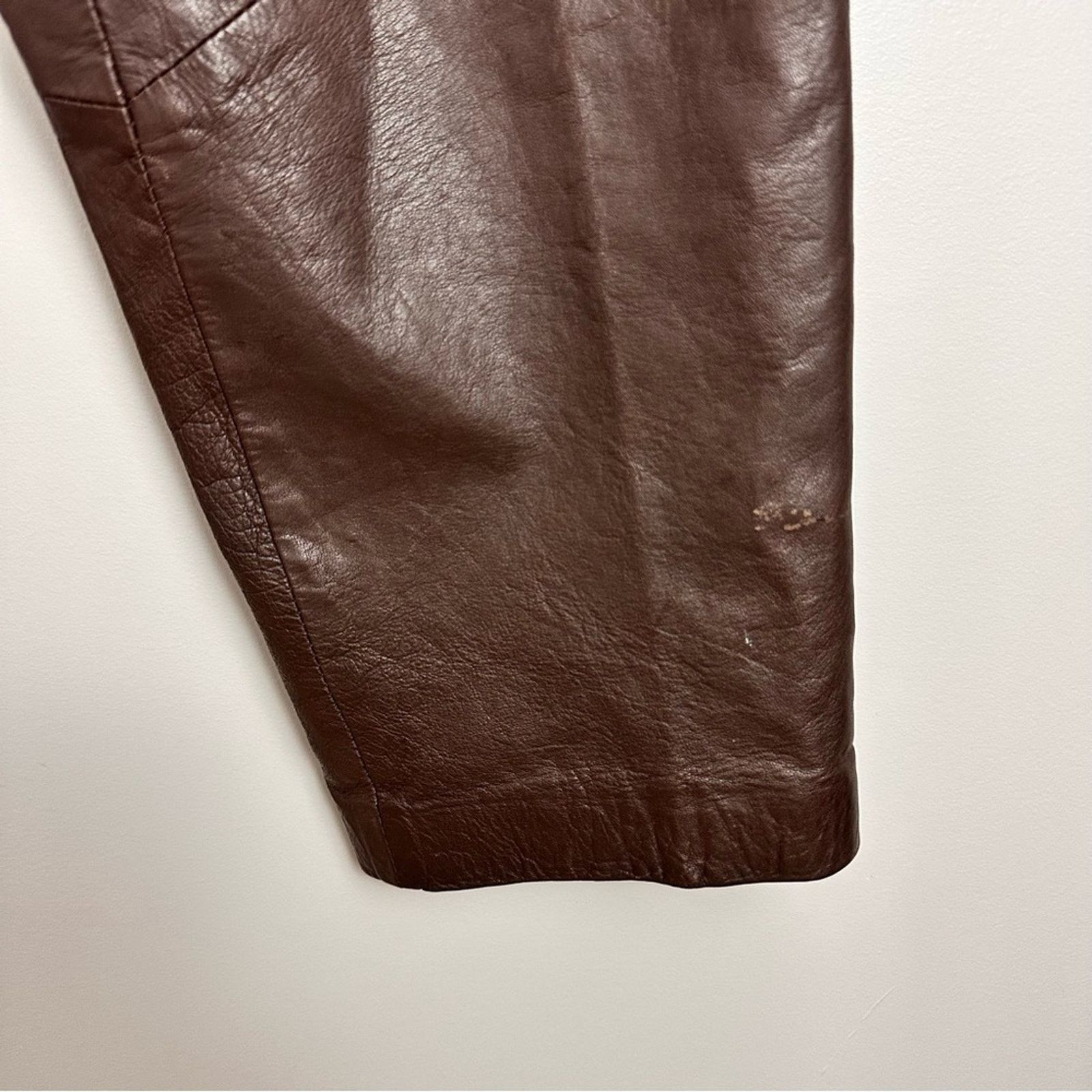 Other Madeleine Leather Brown Triple Pleated High Waist Trouser 4 Size 27" / US 4 / IT 40 - 15 Thumbnail