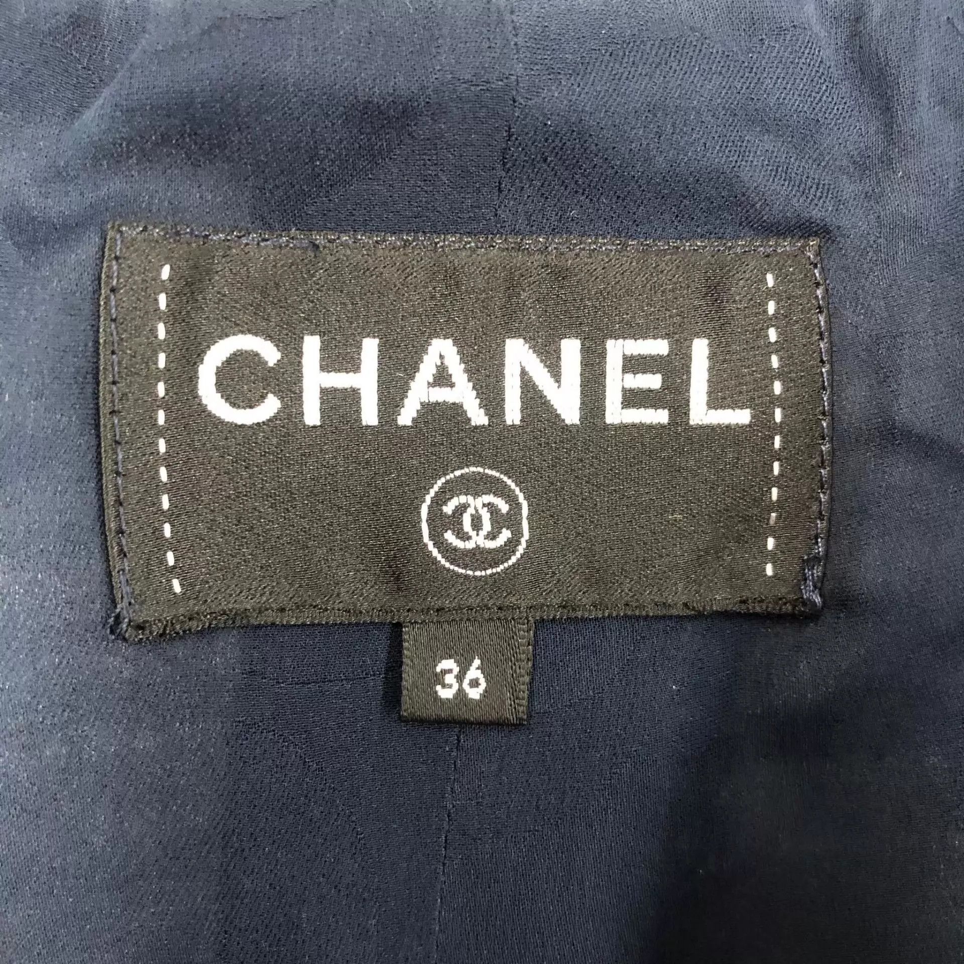 Chanel CHANEL Women's Blue Overcoat 36 Size XS / US 0-2 / IT 36-38 - 3 Thumbnail