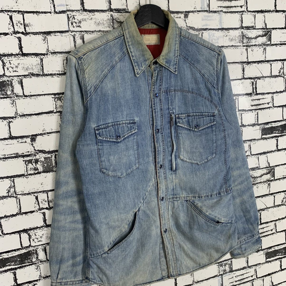 Blue Blue Japan × Vintage Vintage Blue Blue Denim Washed Faded Flannel Shirt Size US M / EU 48-50 / 2 - 4 Thumbnail