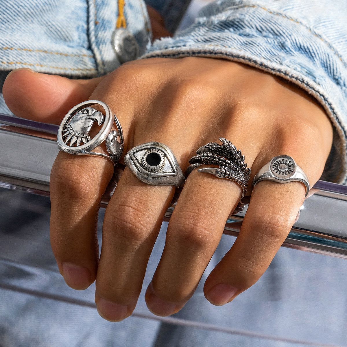 Jewelry New Trend Jewelry Rings Open Size Chrome Ring (Size 7-13) Size ONE SIZE - 3 Thumbnail