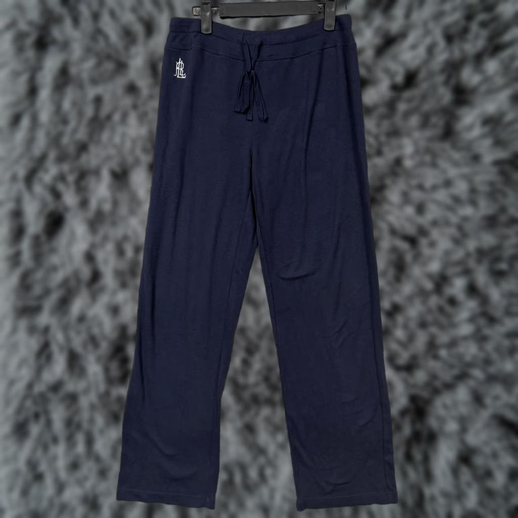 Ralph Lauren Lauren Ralph Lauren Lounge Pants Womens S Navy Knit Elastic Waist Drawstring Embroidered LR Logo Casual Loungewear Size 28" / US 6 / IT 42 - 1 Thumbnail