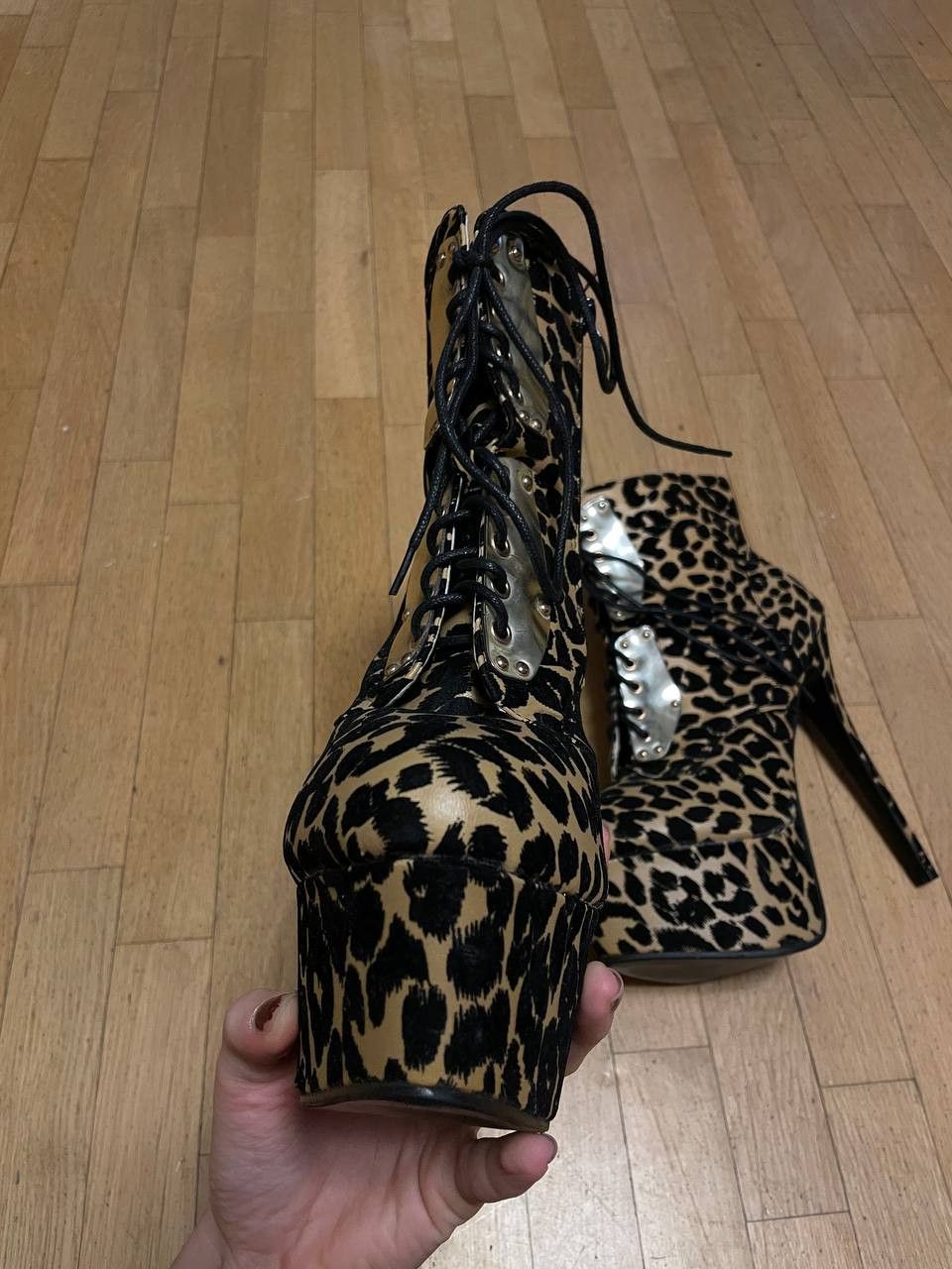 Other Leopard platform strip heels – Pleaser style Sergio Todzi Size US 10 / IT 40 - 8 Thumbnail