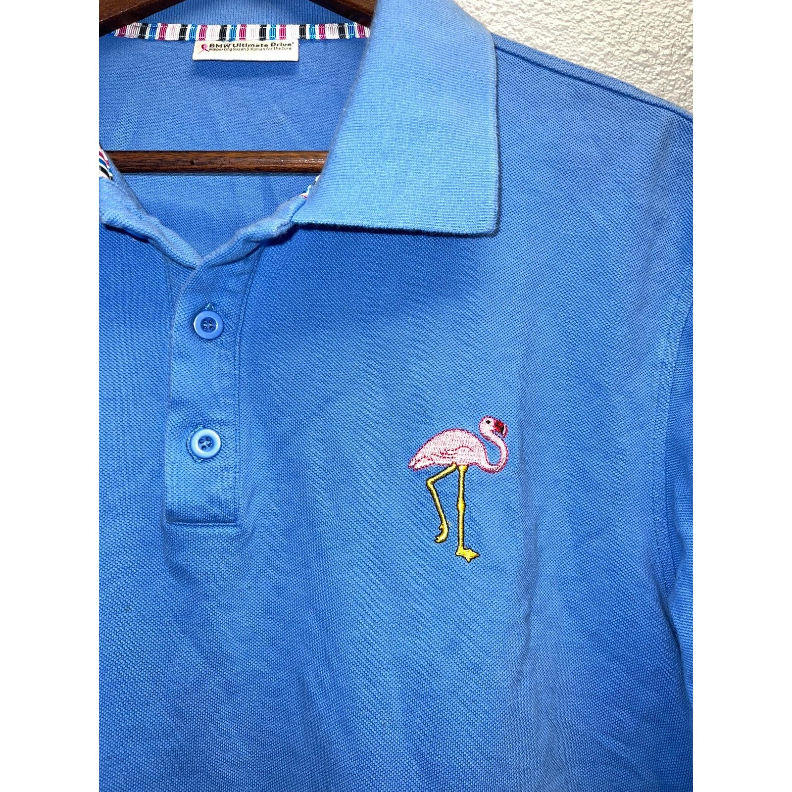 BMW BMW Ultimate Drive Polo Shirt Blue Flamingo Logo Cure Large Size US L / EU 52-54 / 3 - 3 Thumbnail
