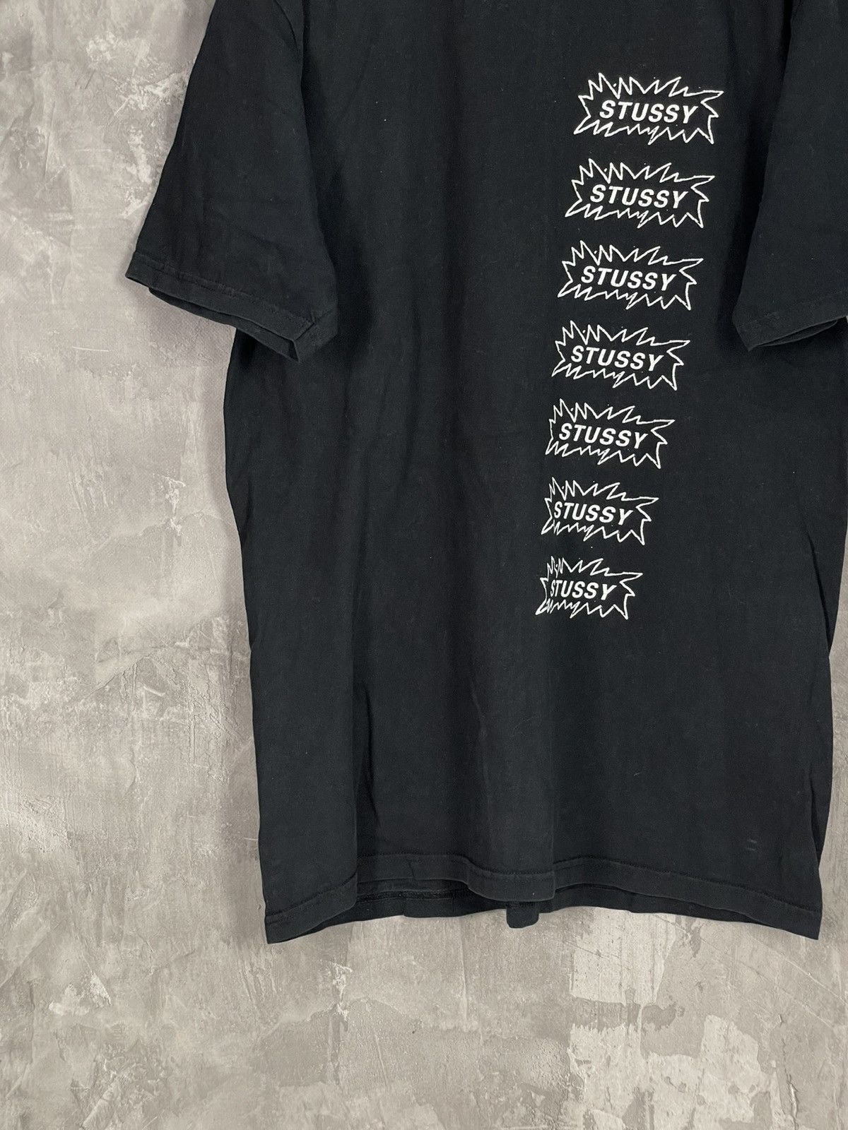 Stussy × Vintage Stussy Big Logo Y2K Glamour Black T Shirt Size US L / EU 52-54 / 3 - 5 Thumbnail