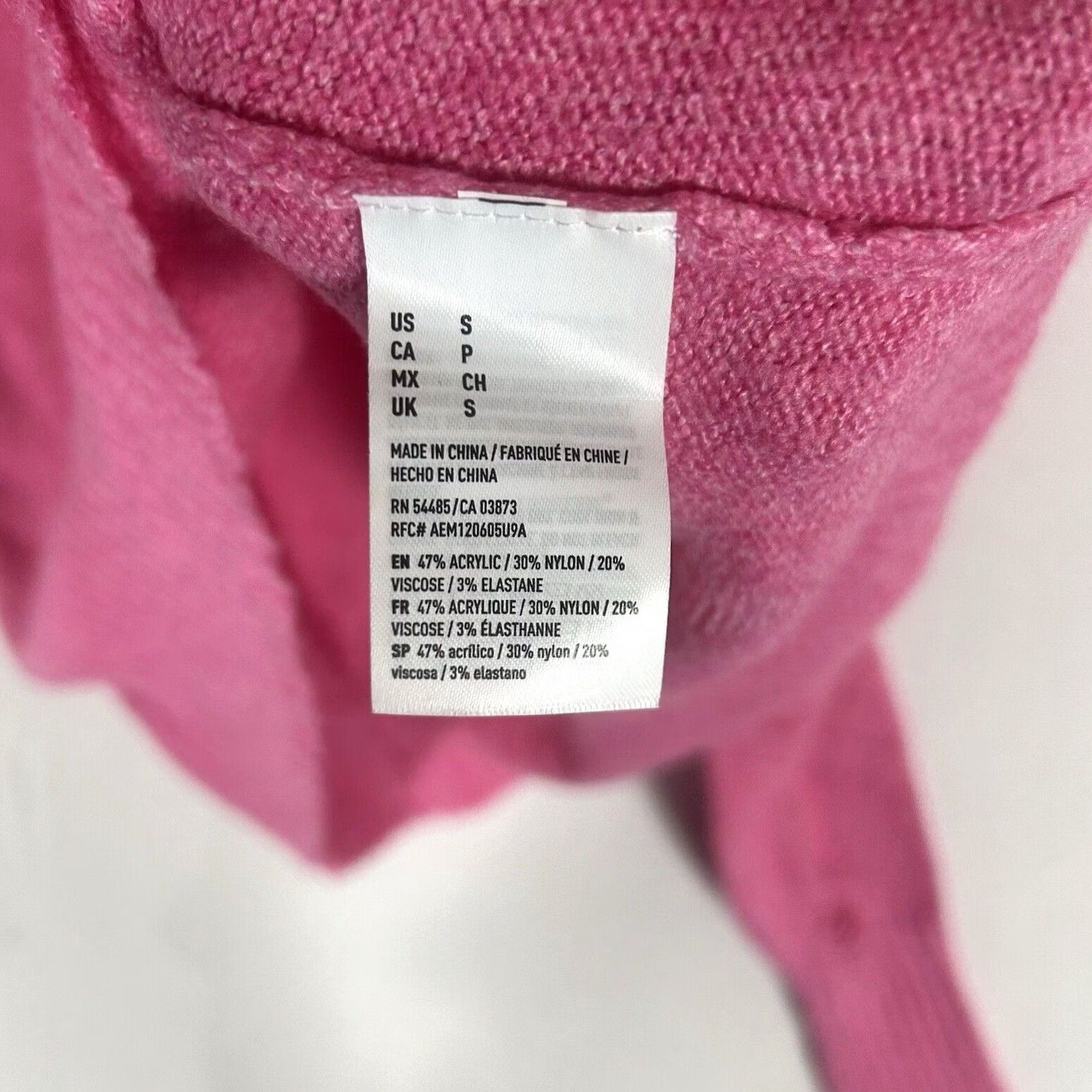 American Eagle Outfitters VINTAGE American Eagle Sweater Womens S Pink Distressed Fringe Hooded Oversized Knit Pullover Size S / US 4 / IT 40 - 6 Thumbnail