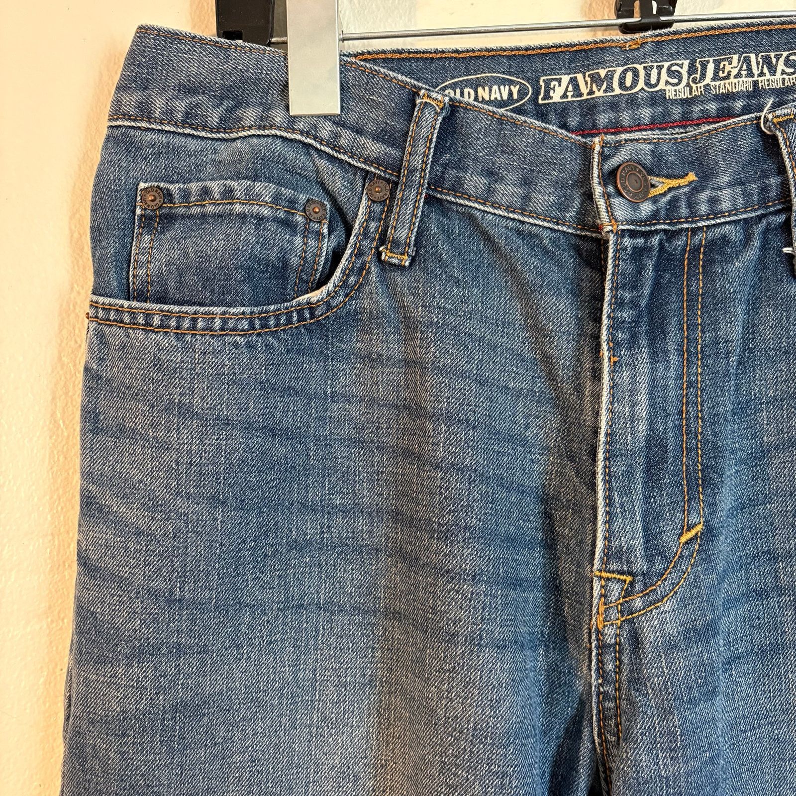 Old Navy Old Navy Blue Denim Famous Jeans Straight Leg Size US 33 - 3 Thumbnail