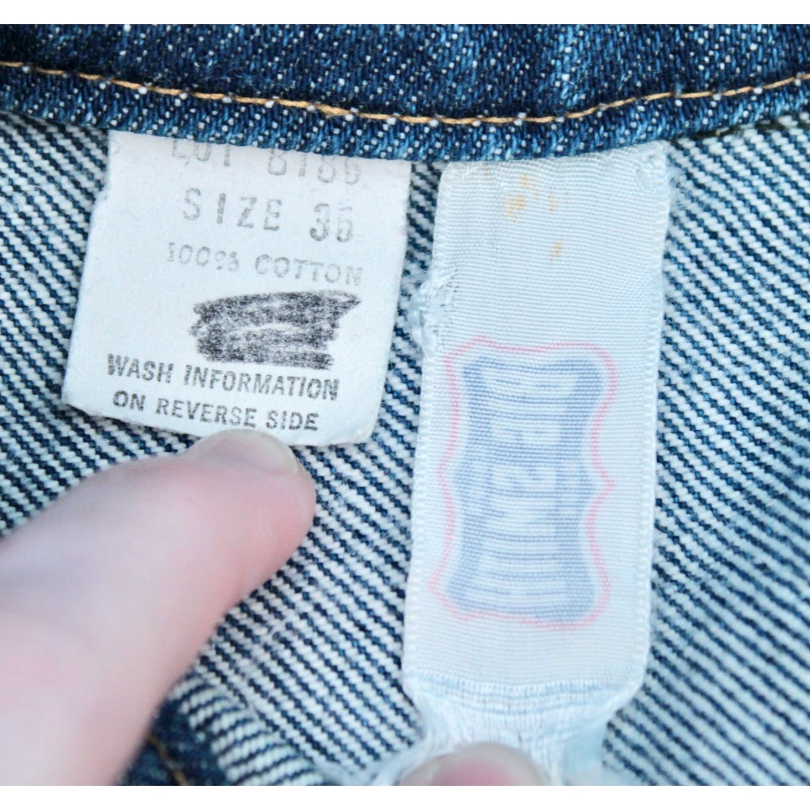 Vintage VTG Big Smith Denim Jacket Sz 36 60s 70s Cotton Jean Jacket Vintage Mens Blue Denim Jacket Small 1960s Leather/Time? Size US 36 / EU 52 - 4 Thumbnail