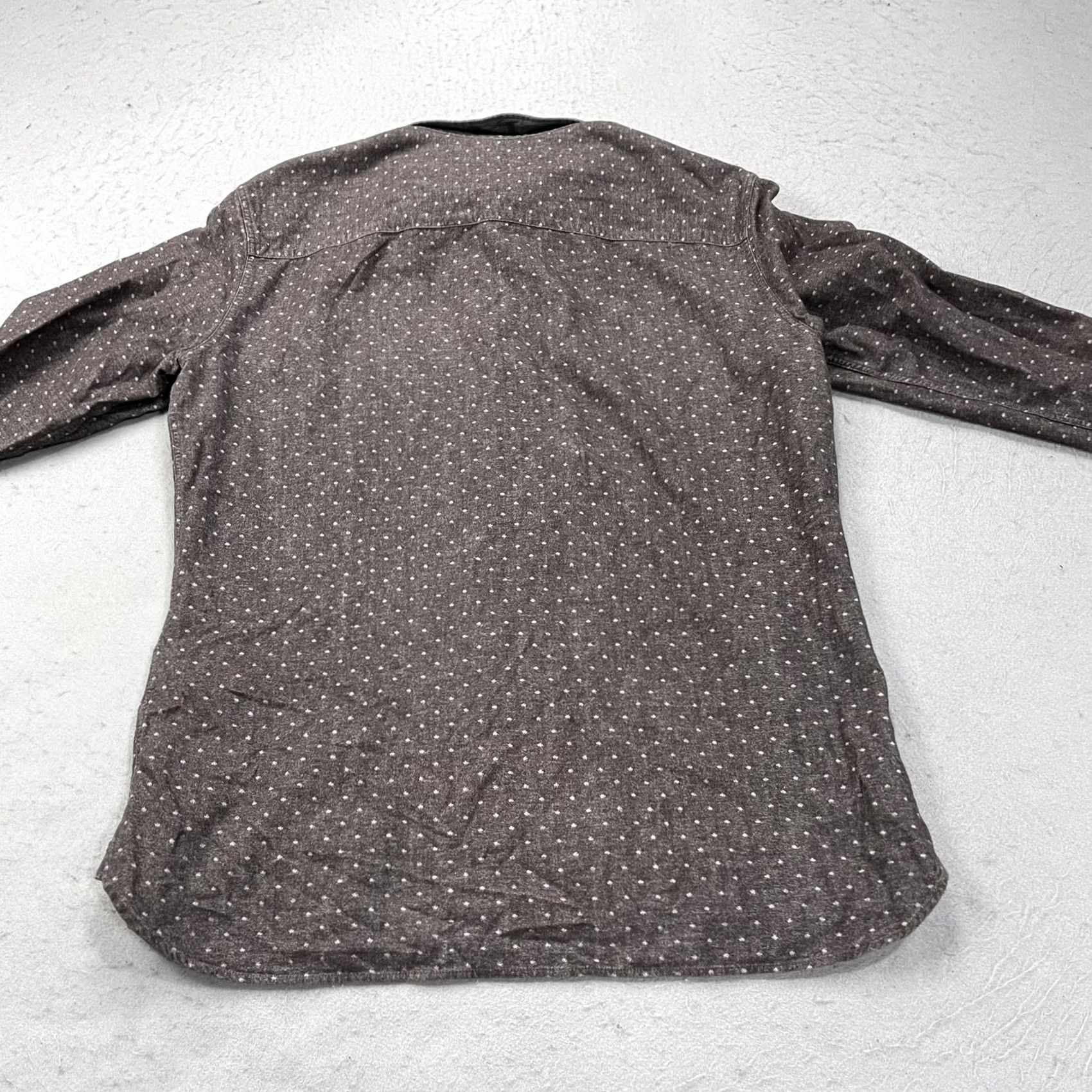 Allsaints AllSaints Shirt Mens Medium Brown Polka Danko Flannel Long Sleeve Button Casual Size US M / EU 48-50 / 2 - 7 Thumbnail