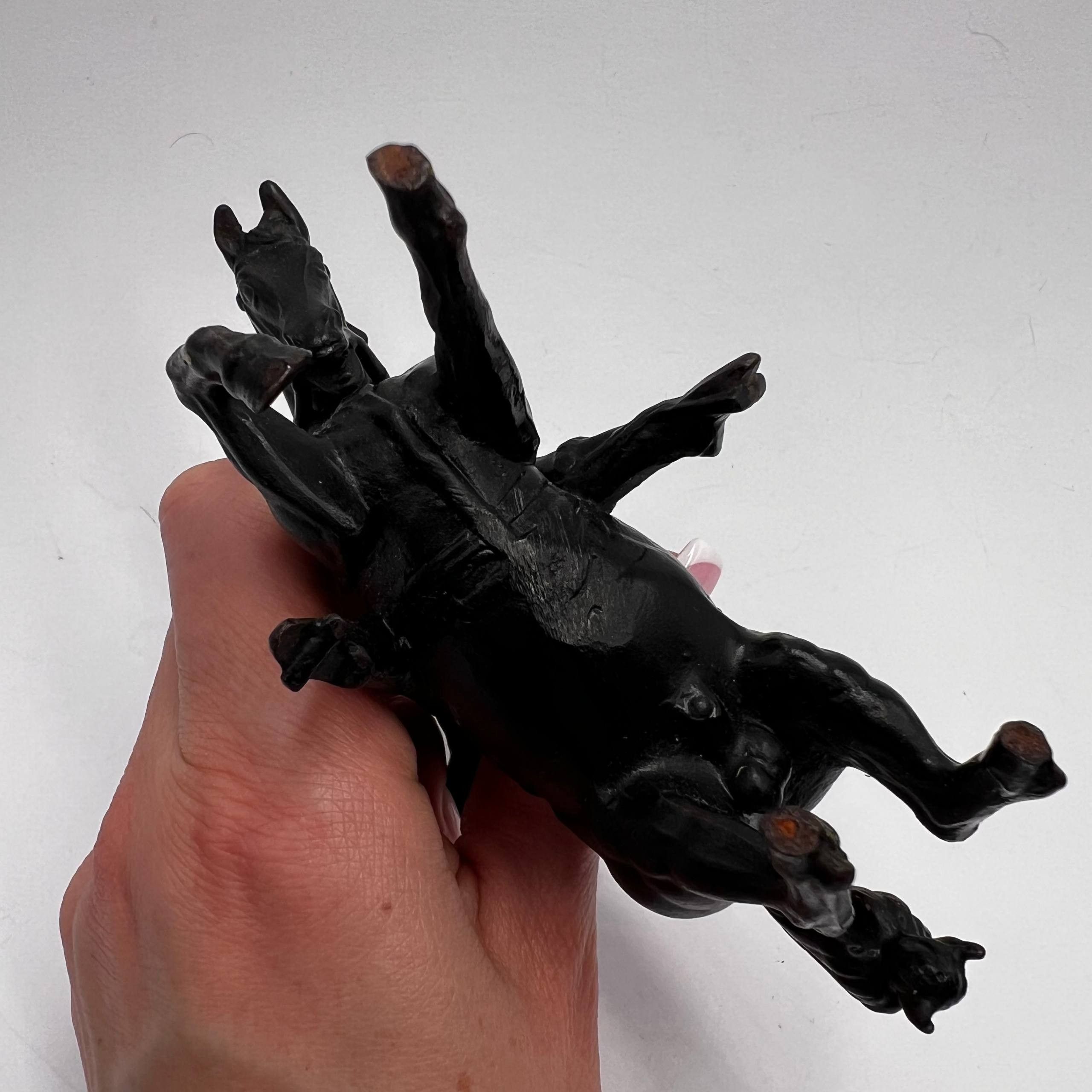 Vintage Vintage Cast Iron Horse Rider Figurine Warrior on Horse Size ONE SIZE - 2 Thumbnail