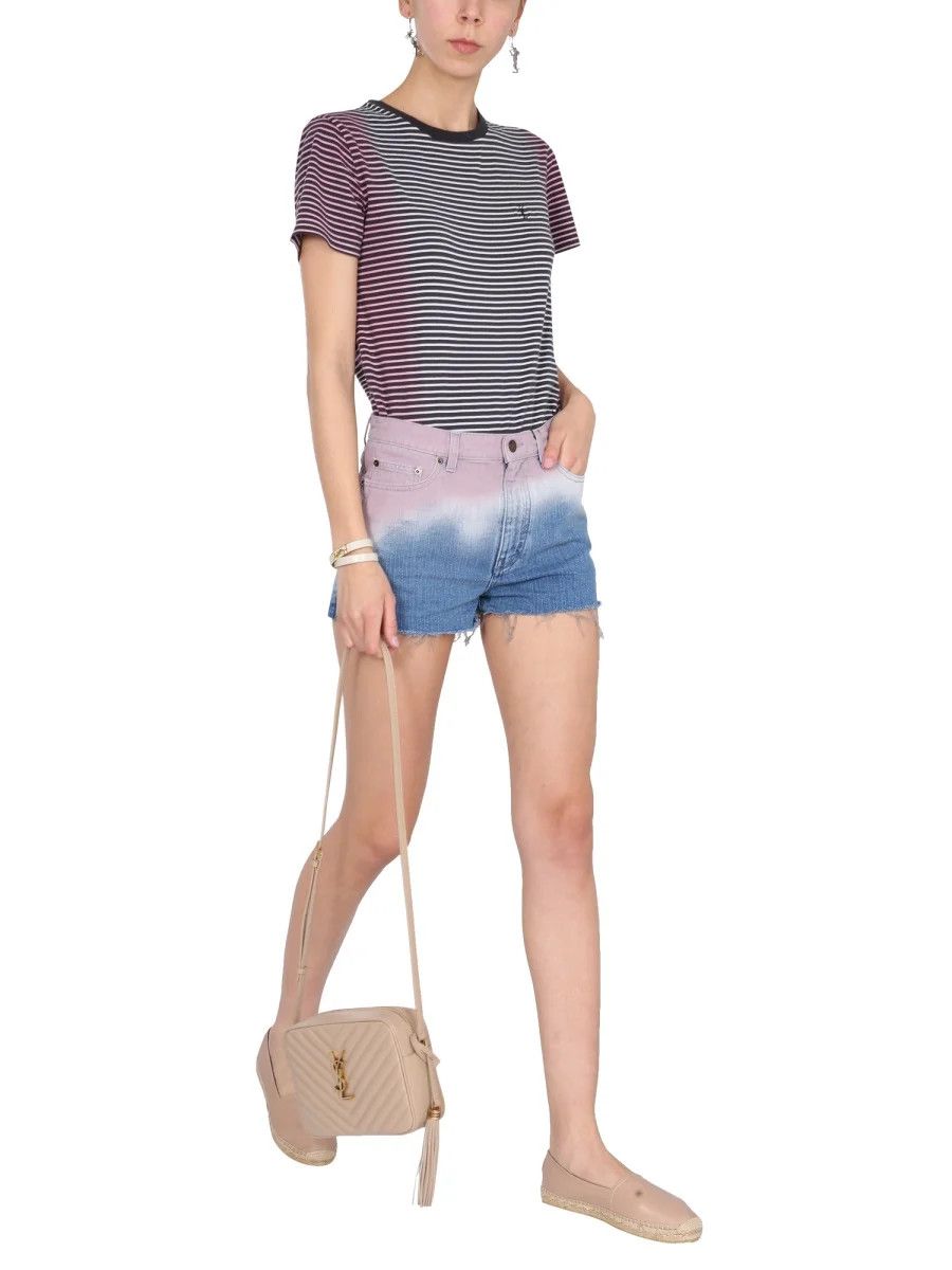 Saint Laurent Paris o1la1rc1a0425 614462 Baggy Shorts Raw Edge in Multicolor Size 26" / US 2 / IT 38 - 6 Thumbnail
