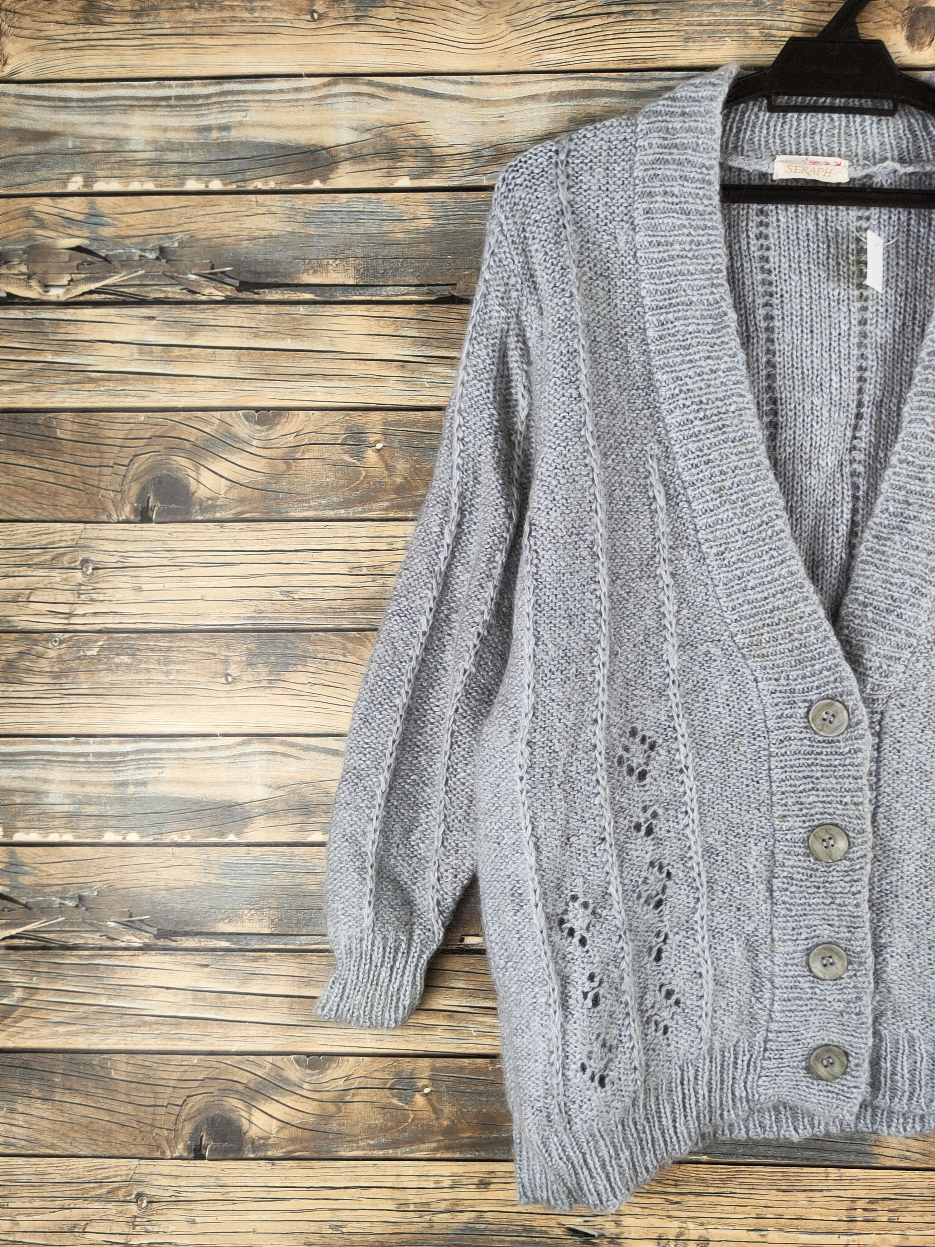 Japanese Brand DL New Seraph Gray Knitwear Cardigans #46-562 Size M / US 6-8 / IT 42-44 - 3 Thumbnail