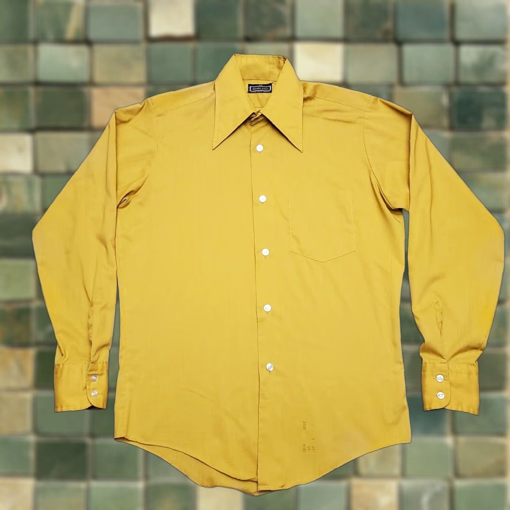 Vintage VINTAGE Durable Press Shirt Mens 14.5 Gold No Iron Button Long Sleeve Dad Casual Size US M / EU 48-50 / 2 - 1 Thumbnail