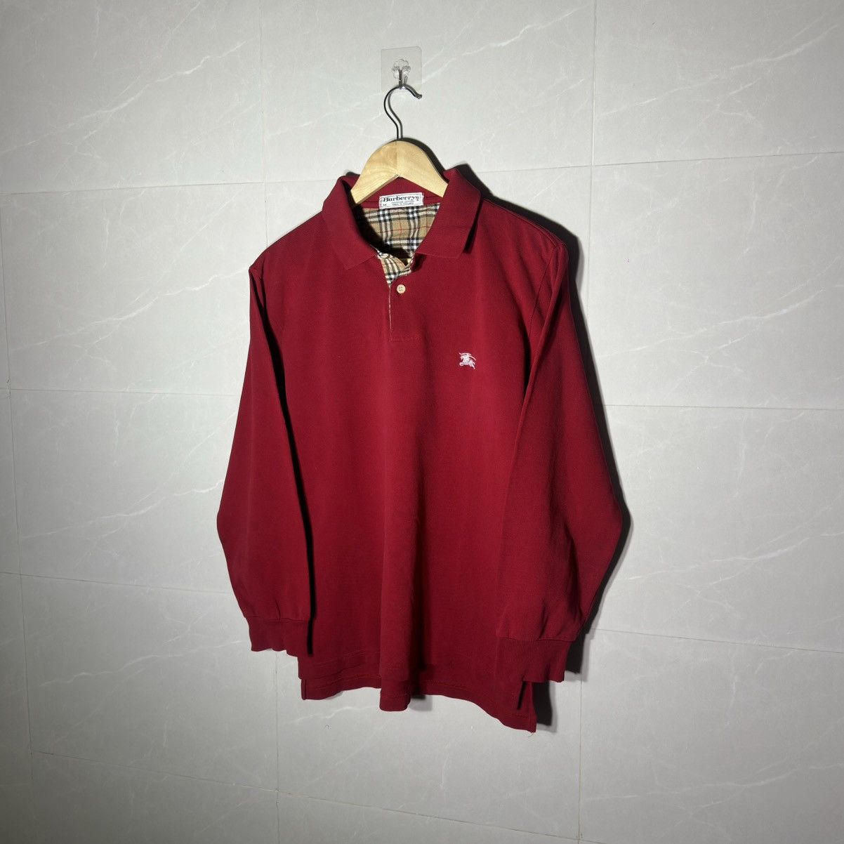 Burberry Vintage 90s Burberrys England Long Sleeve Nova Check Polo M Size US M / EU 48-50 / 2 - 3 Thumbnail