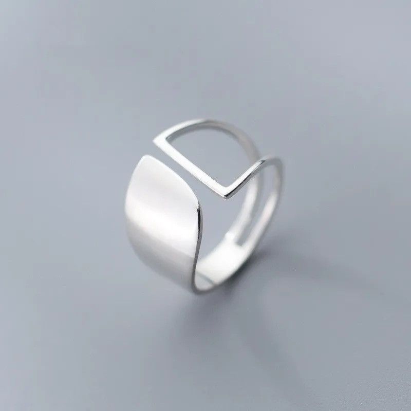 Jewelry × Vintage 925 Sterling Silver Simple Punk Hollow Rings Size ONE SIZE - 3 Thumbnail