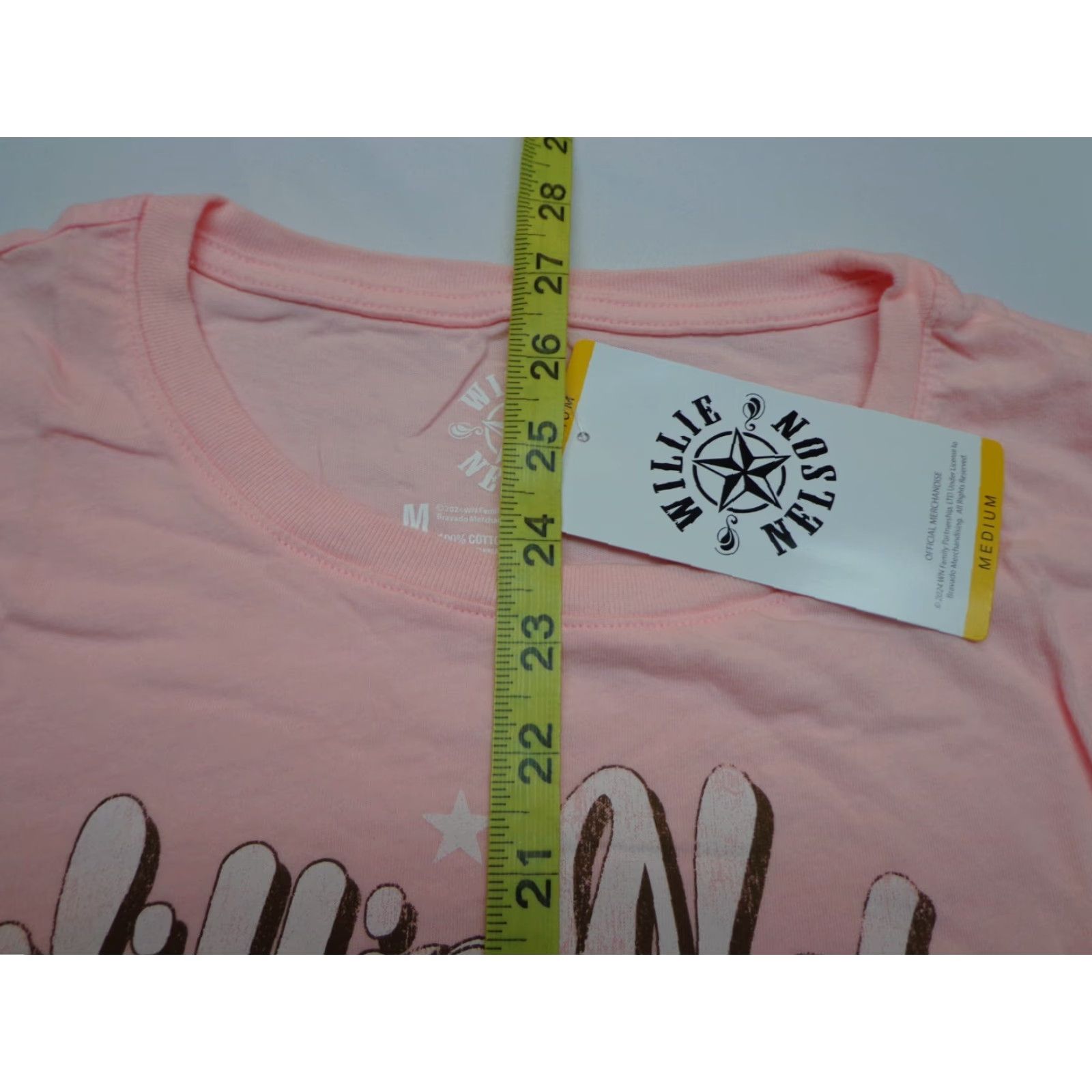Pinko WILLIE NELSON On The Road Again Graphic Band Tee Pink Women M Short Sleeve Round Neck Pullover 100% Cotton Regular Fit Women's T-Shirt Size M / US 6-8 / IT 42-44 - 5 Thumbnail
