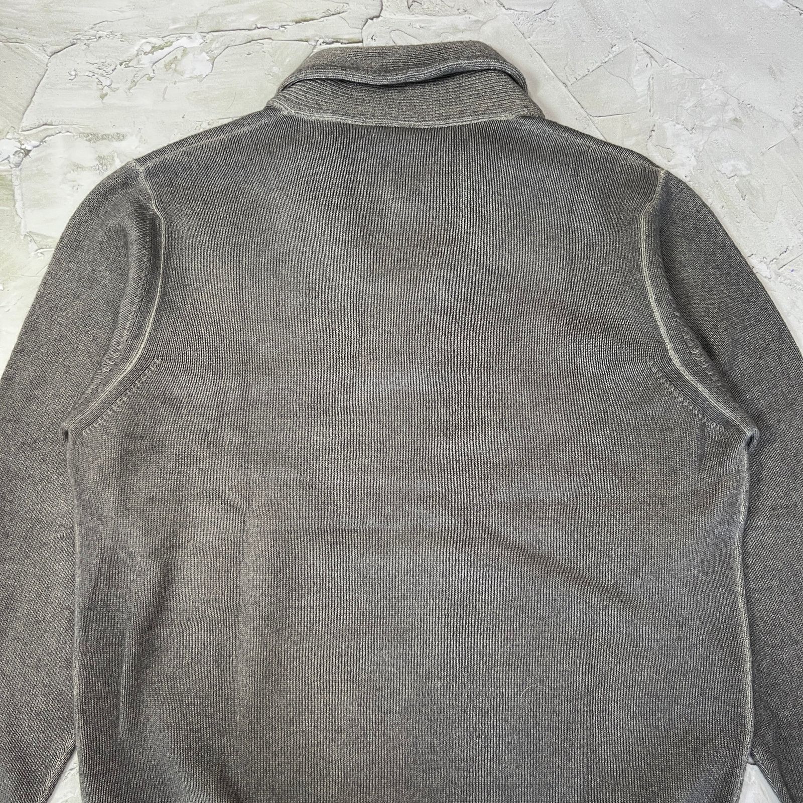 Altea Altea Wool Cashmere Shawl Collar V-Neck Sweater Gray Italy Size US XL / EU 56 / 4 - 9 Thumbnail